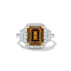 Natural Orange Emerald Diamond Halo Ring | GIA Certified product image 1