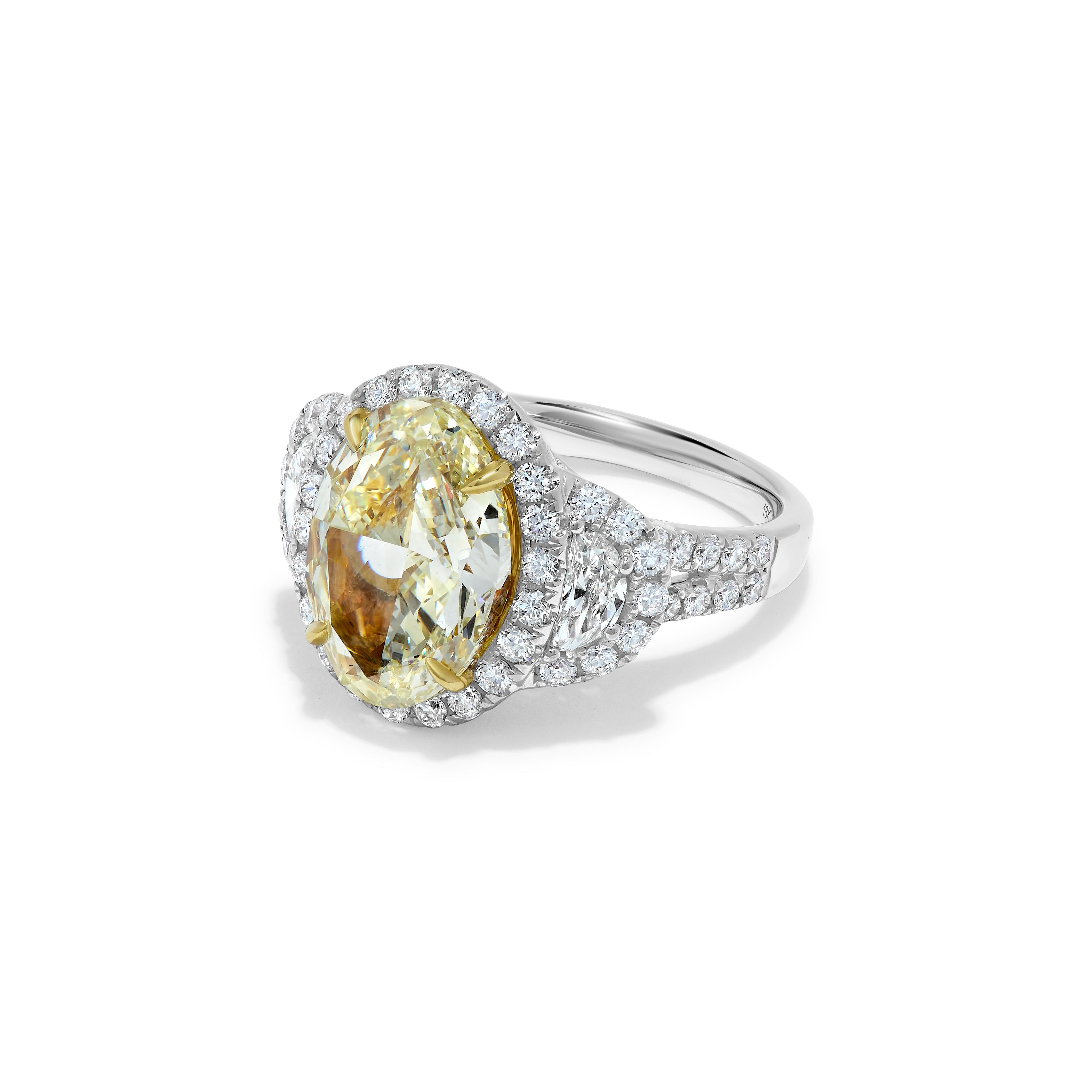GIA Yellow Oval & White Diamond Ring JR5012GH