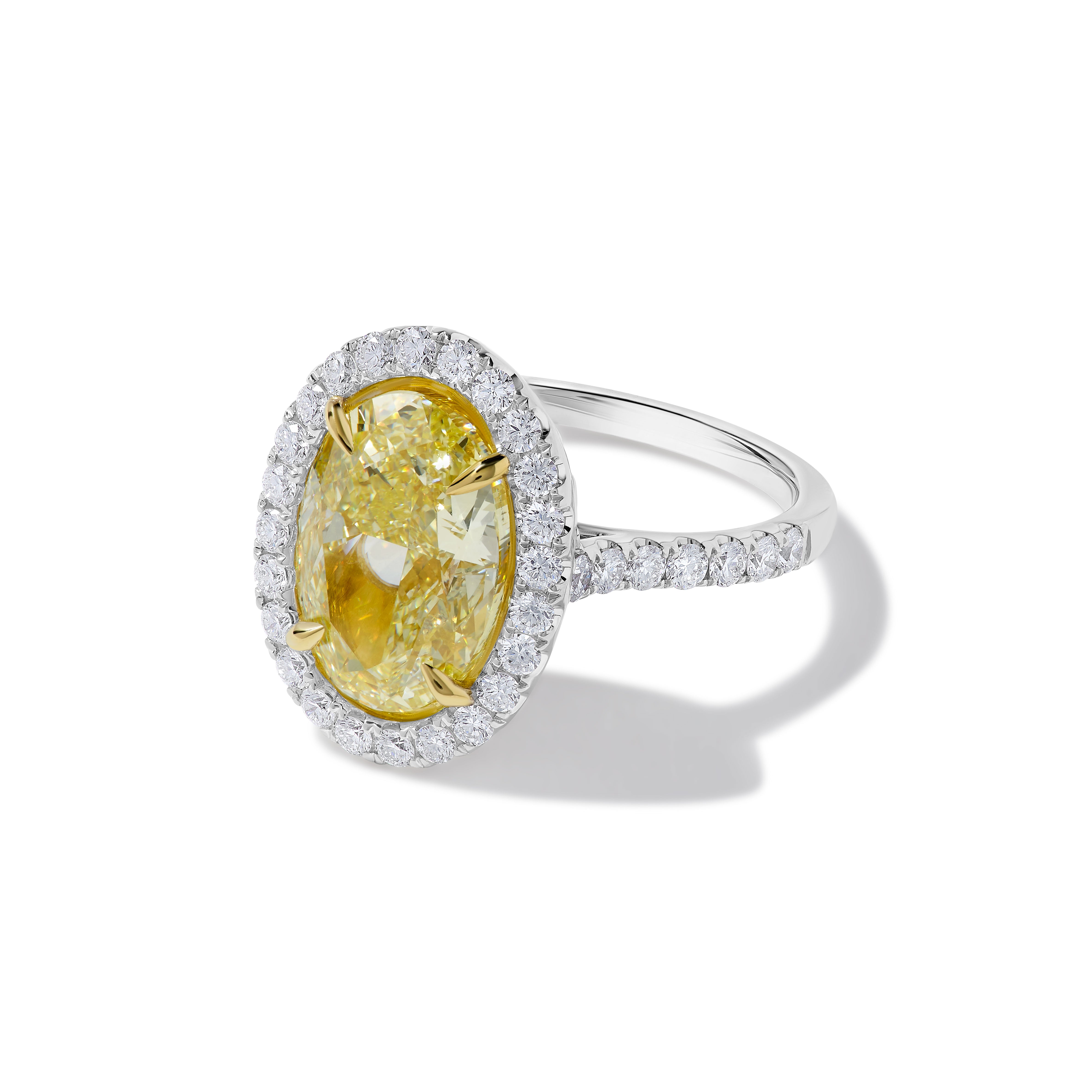 GIA Yellow Oval Cut Diamond Ring JR5P11GH