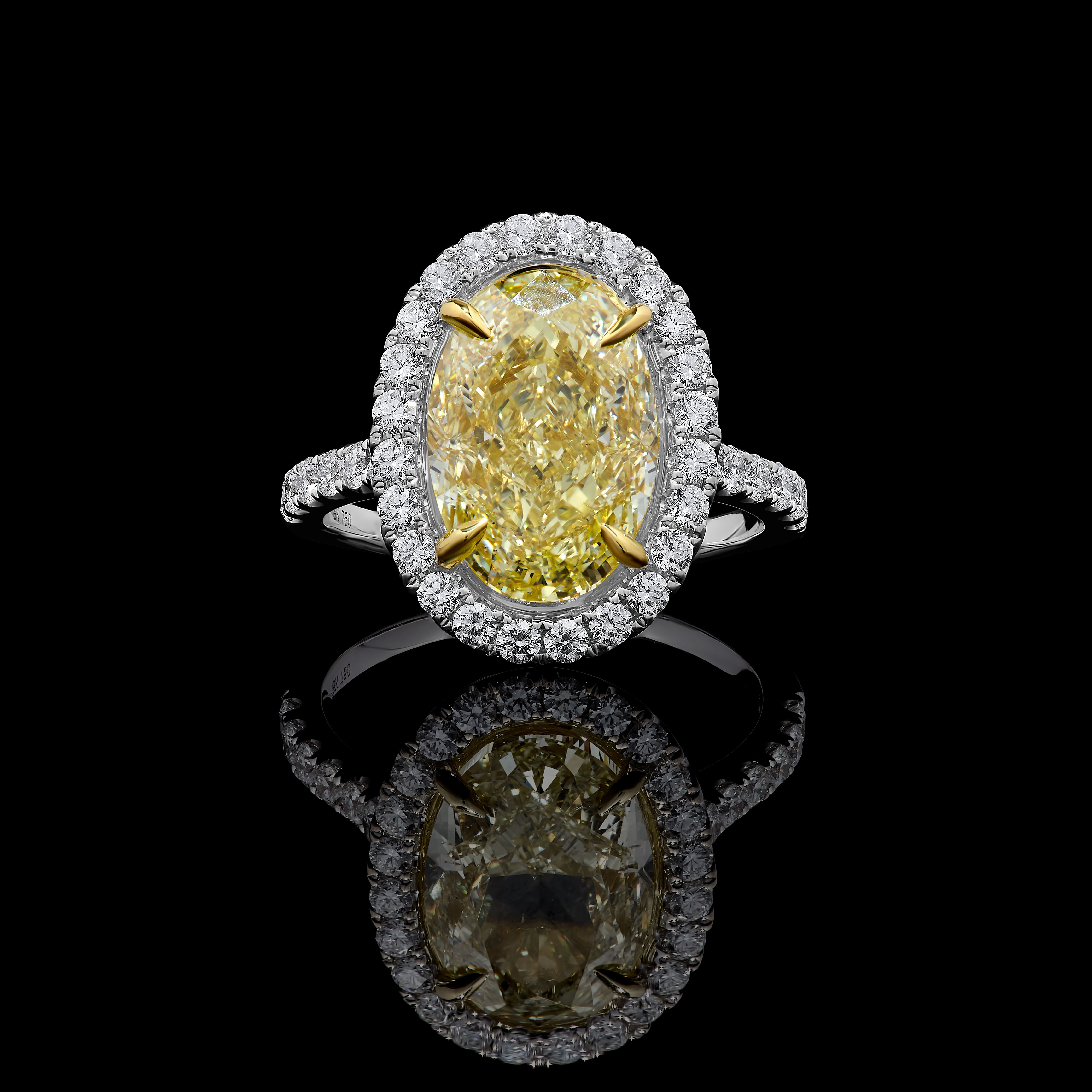 GIA Yellow Oval Cut Diamond Ring JR5P11GH