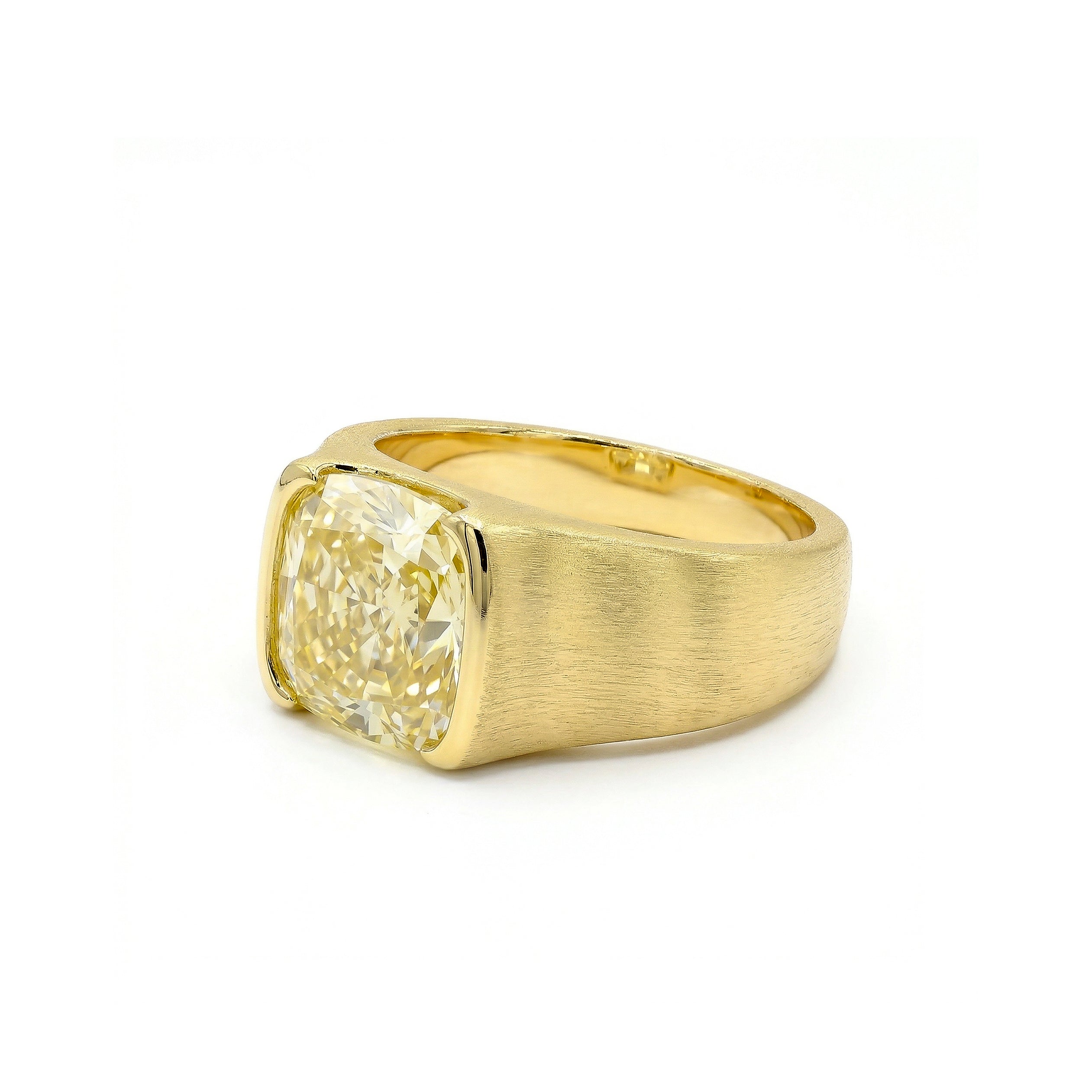 Natural Yellow Cushion Diamond Ring GIA Certified product image 2
