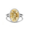 Natural Yellow Oval Diamond Halo Ring | GIA Certified product image 1