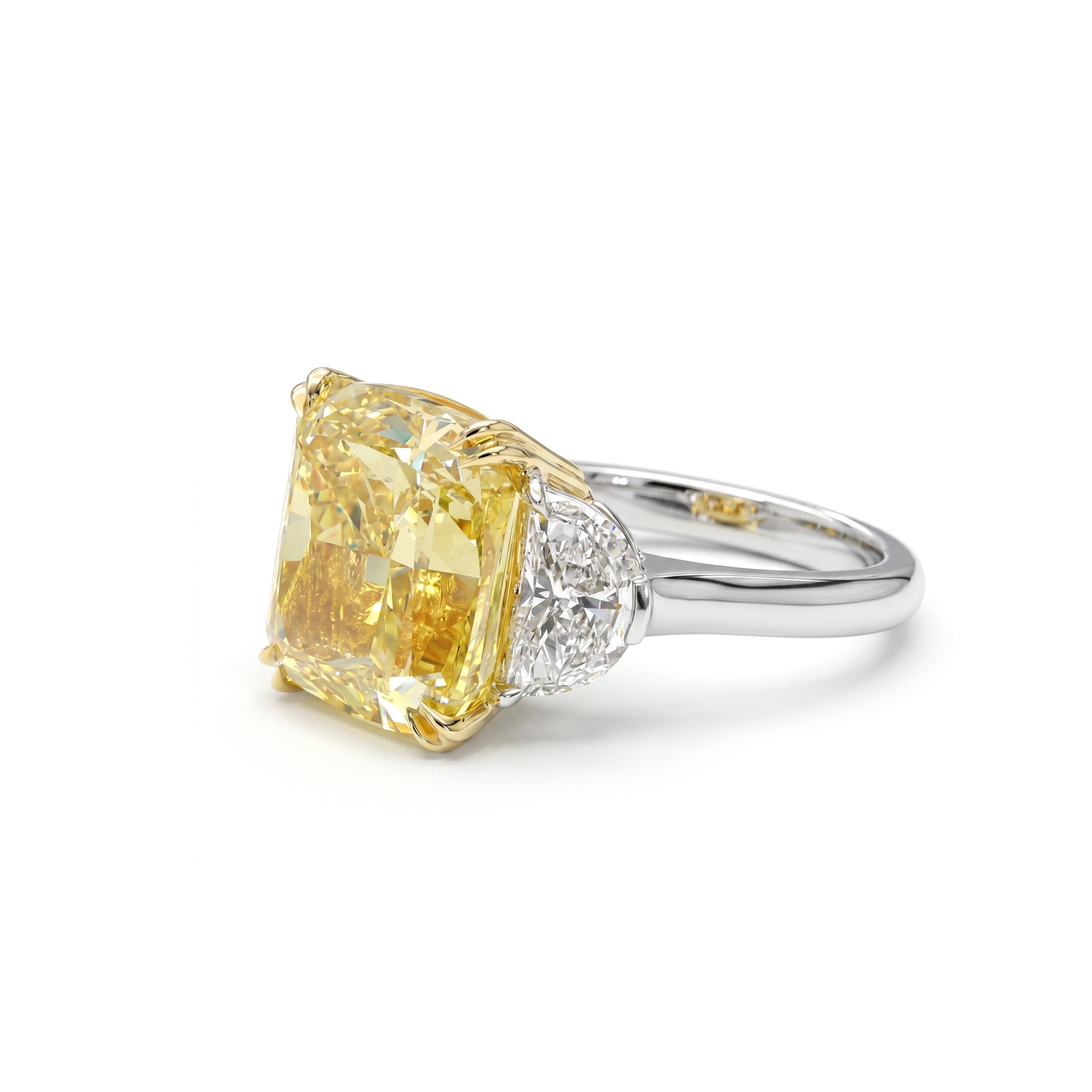 Natural 11.28 CT Yellow Cushion Diamond Ring | GIA CERTIFIED