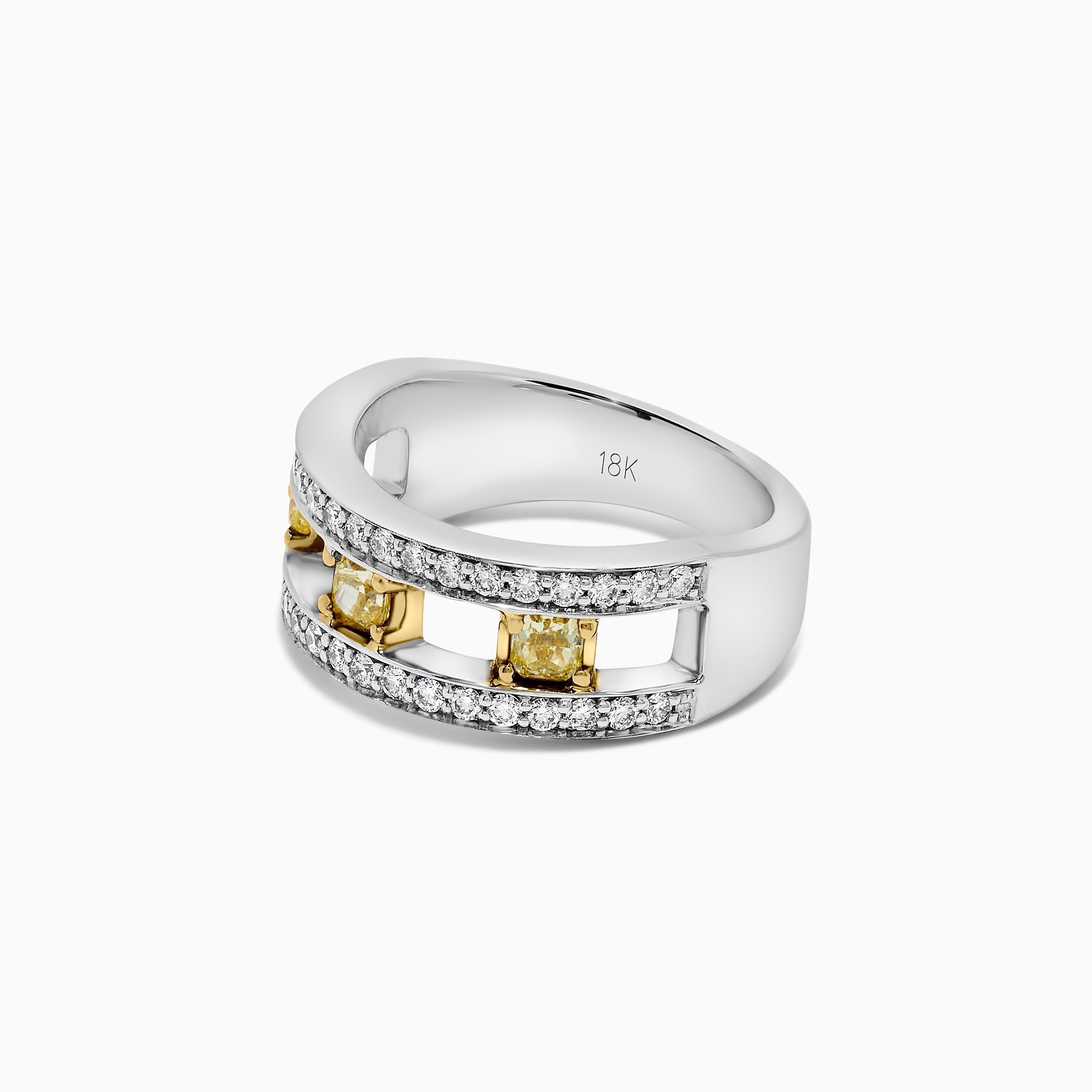 Yellow Radiant Cut Diamond & White Diamond Wedding Band JRB0108GA
