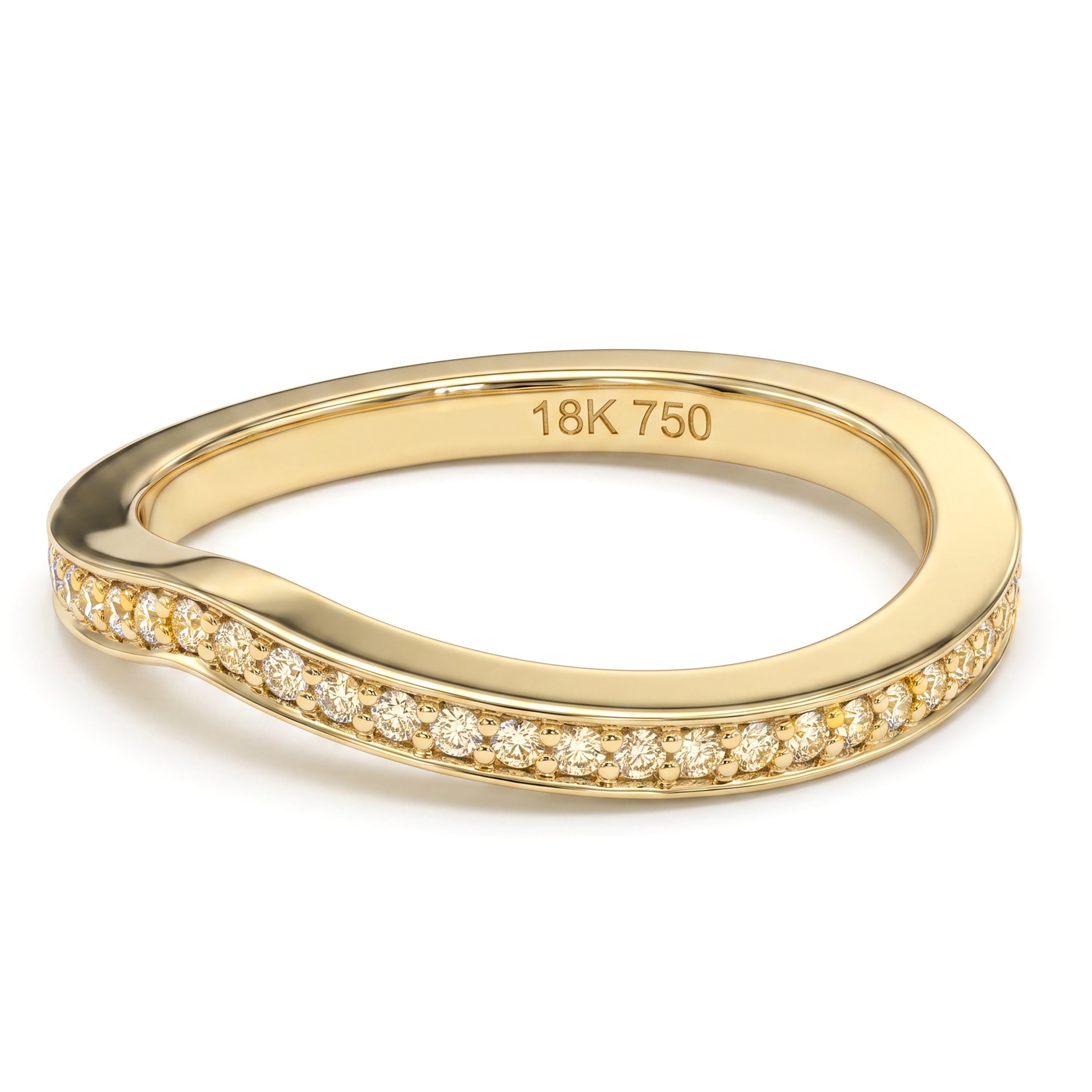 Natural Yellow Diamond Curved Band