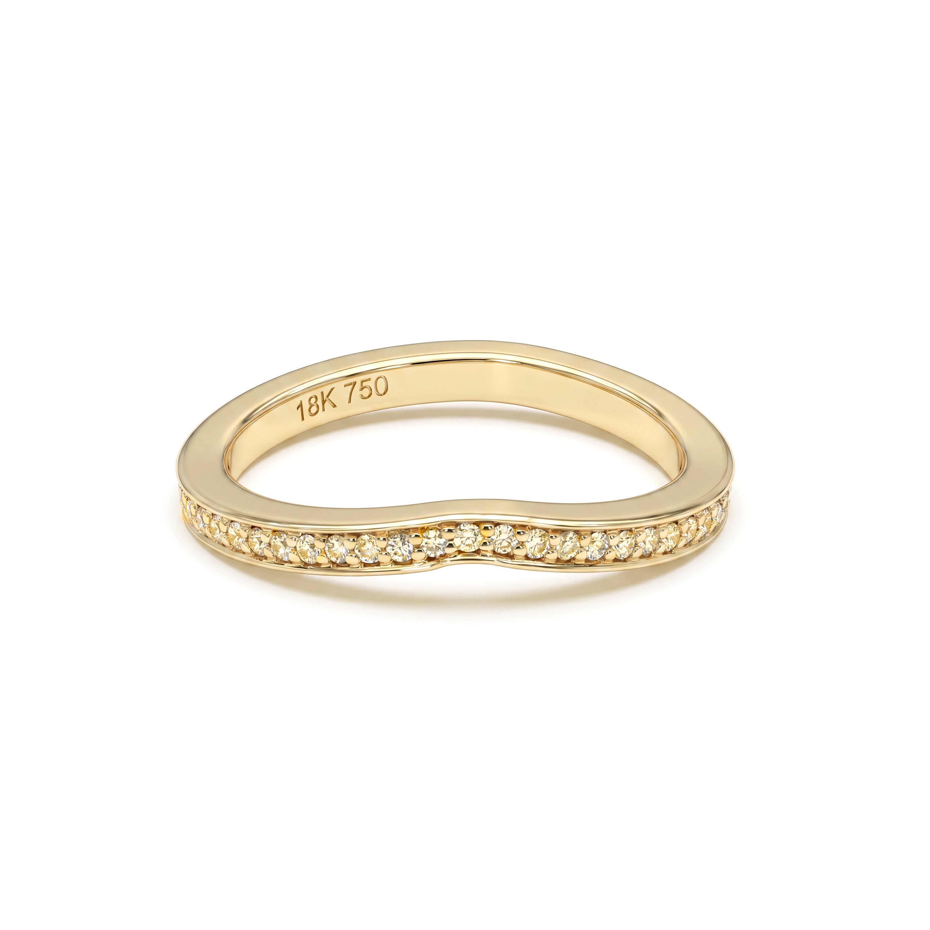 Natural Yellow Diamond Curved Band