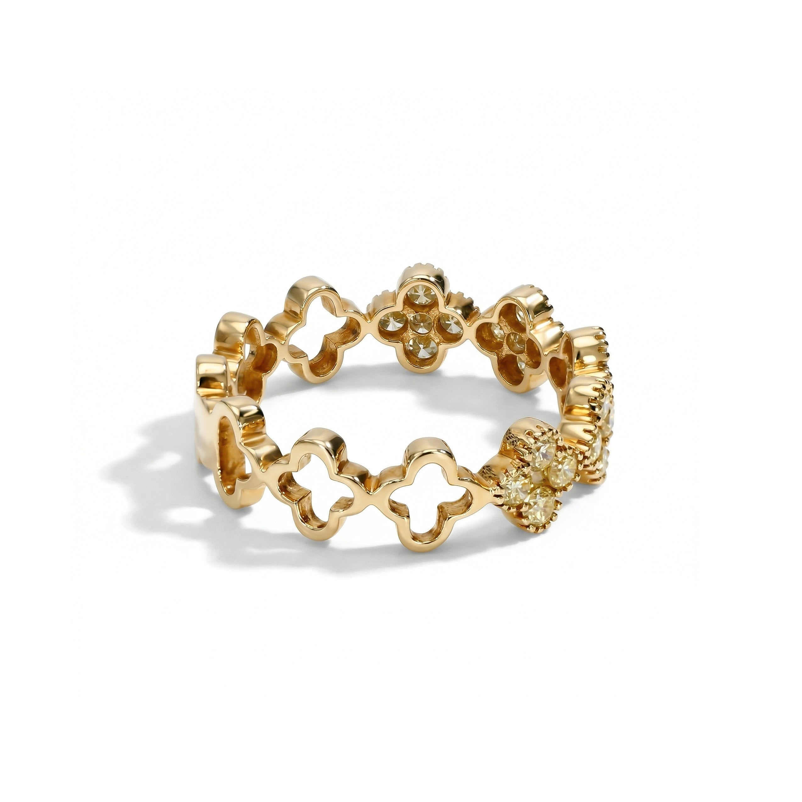 Natural Yellow Diamond Clover Ring product image 2