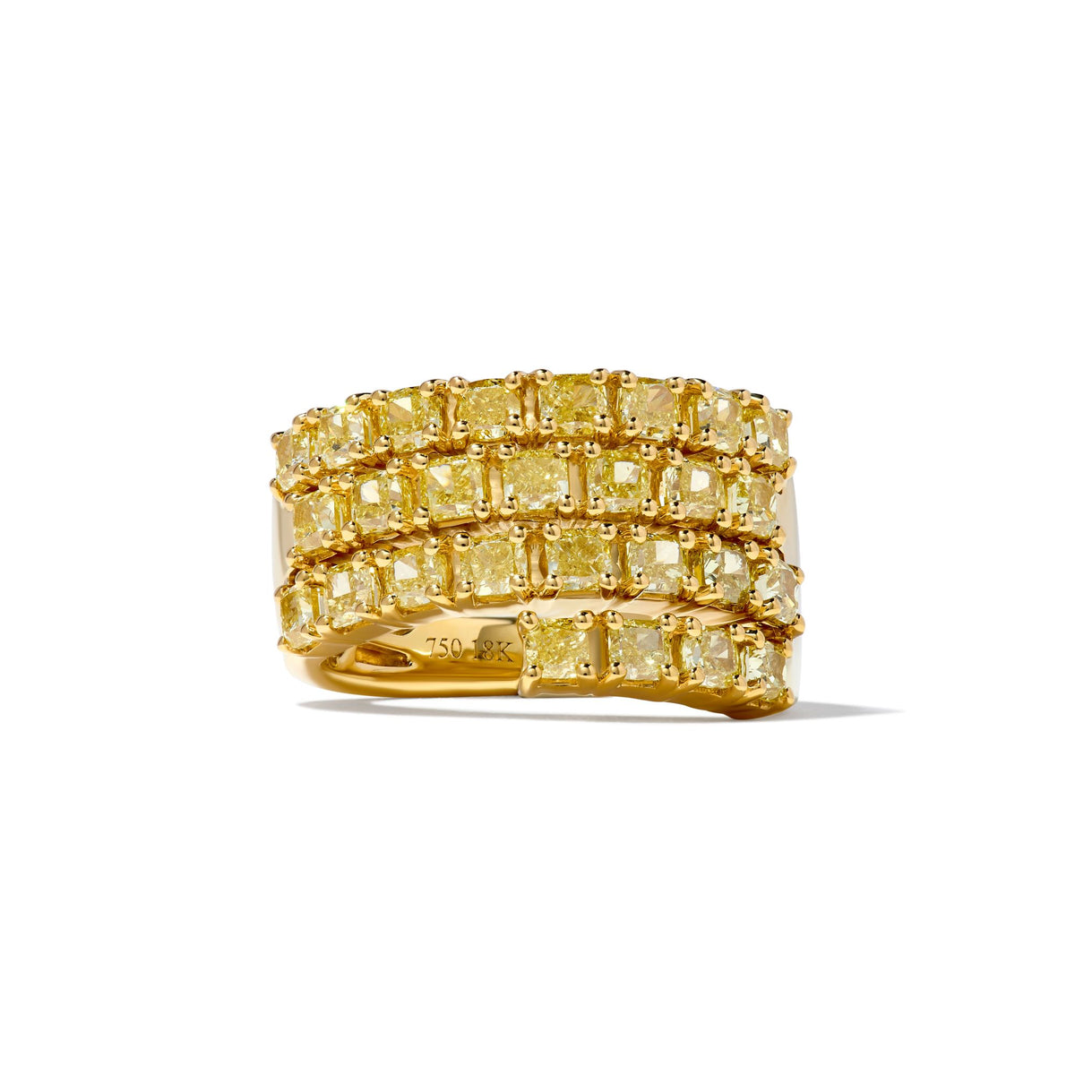 Natural Yellow Cushion Diamond Ring | GEMELODY