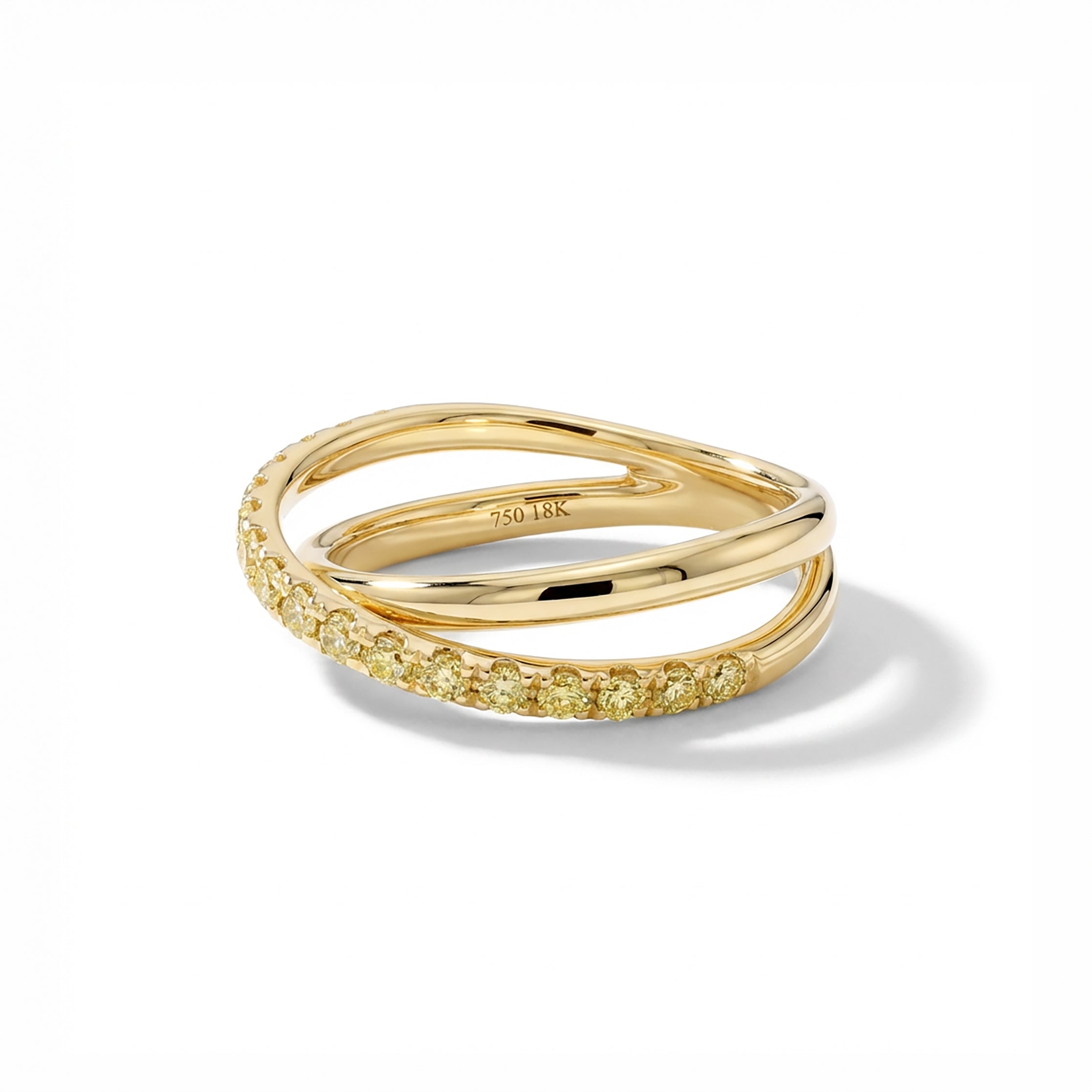 Natural Yellow Diamond Crossover Ring product image 2