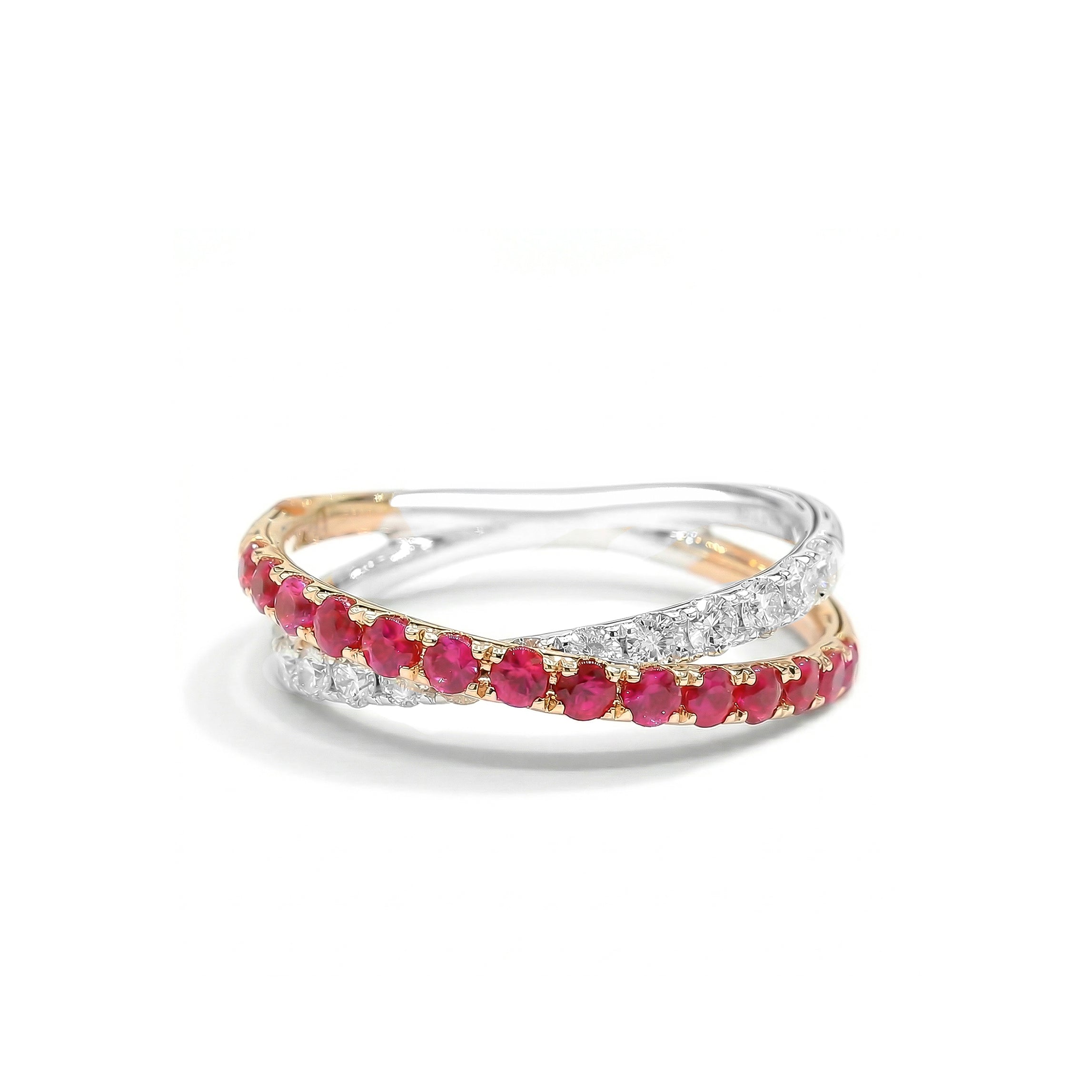 Natural Ruby & Diamond Crossover Ring product image 1