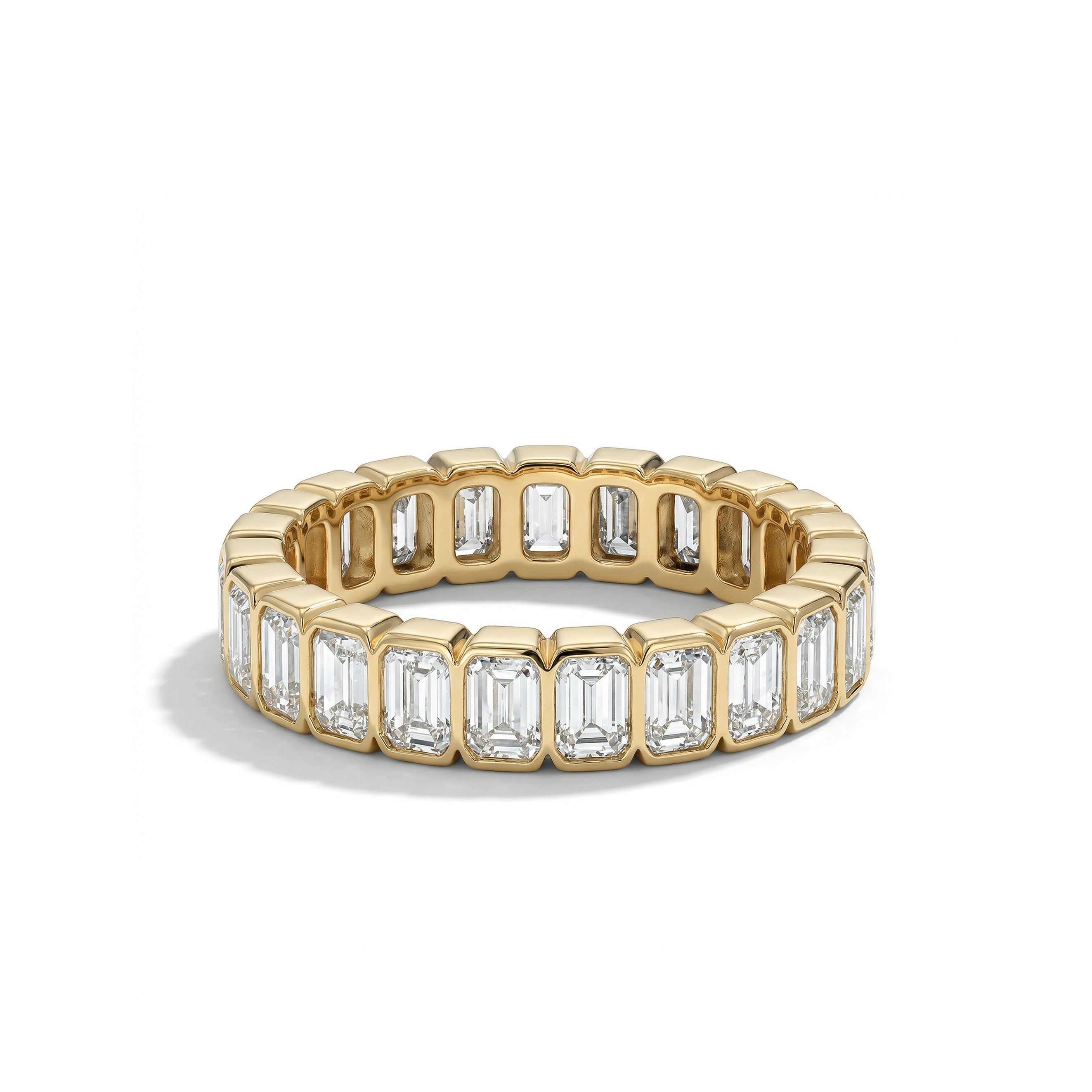 Natural Emerald Cut Diamond Eternity Bezel Band product image 1
