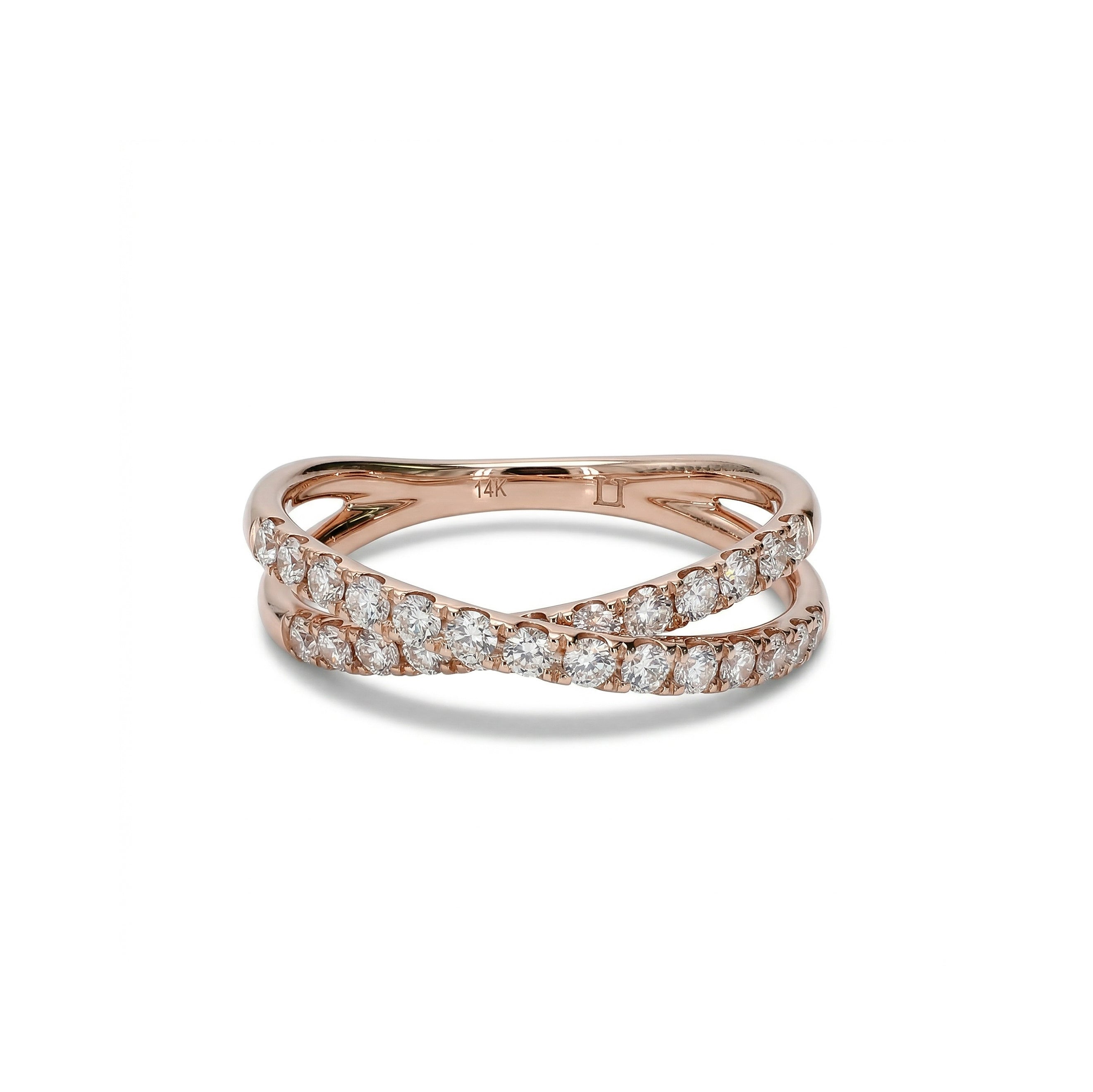 Natural Diamond Rose Gold Crossover Ring product image 1