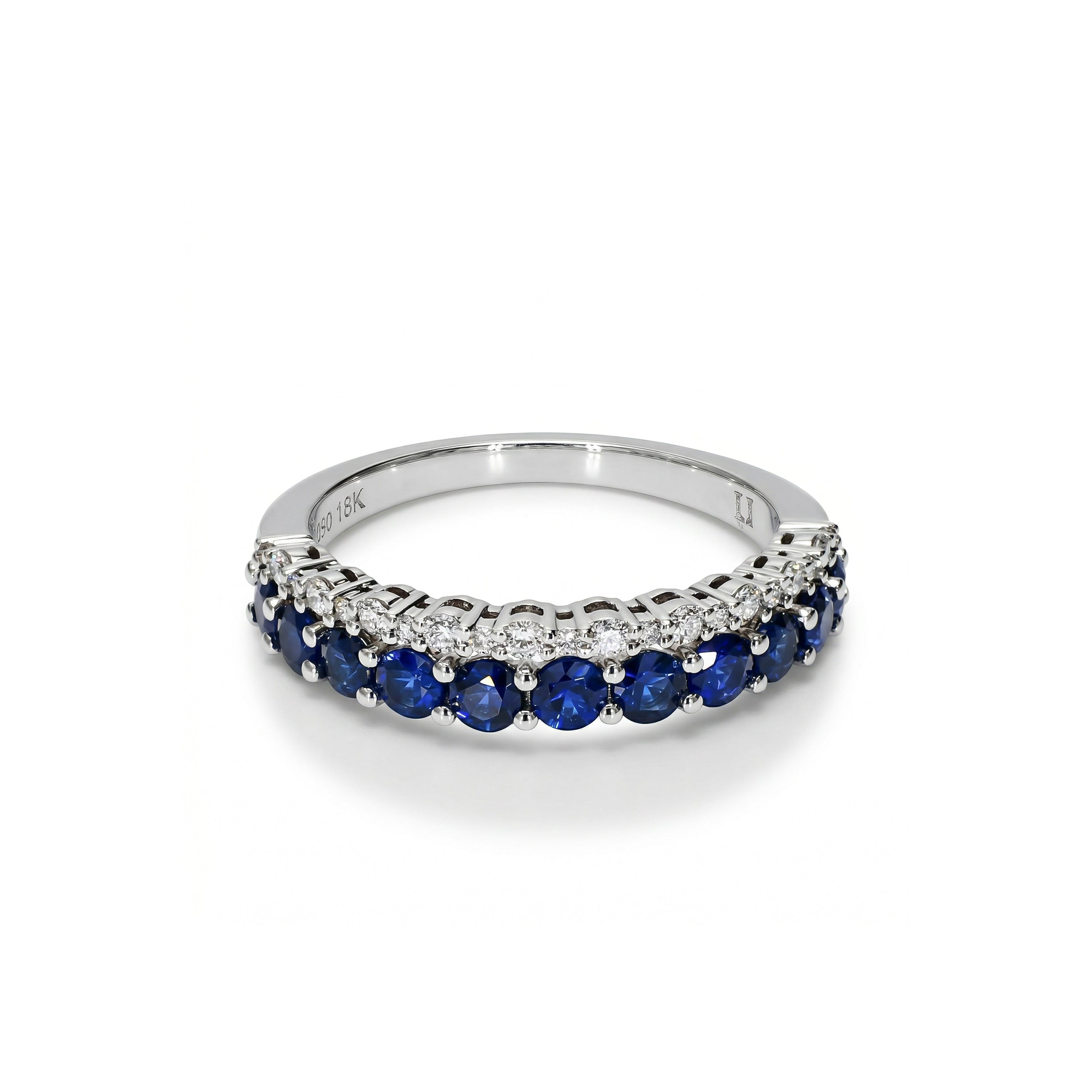 Natural Round Sapphire & Diamond Band product image 1