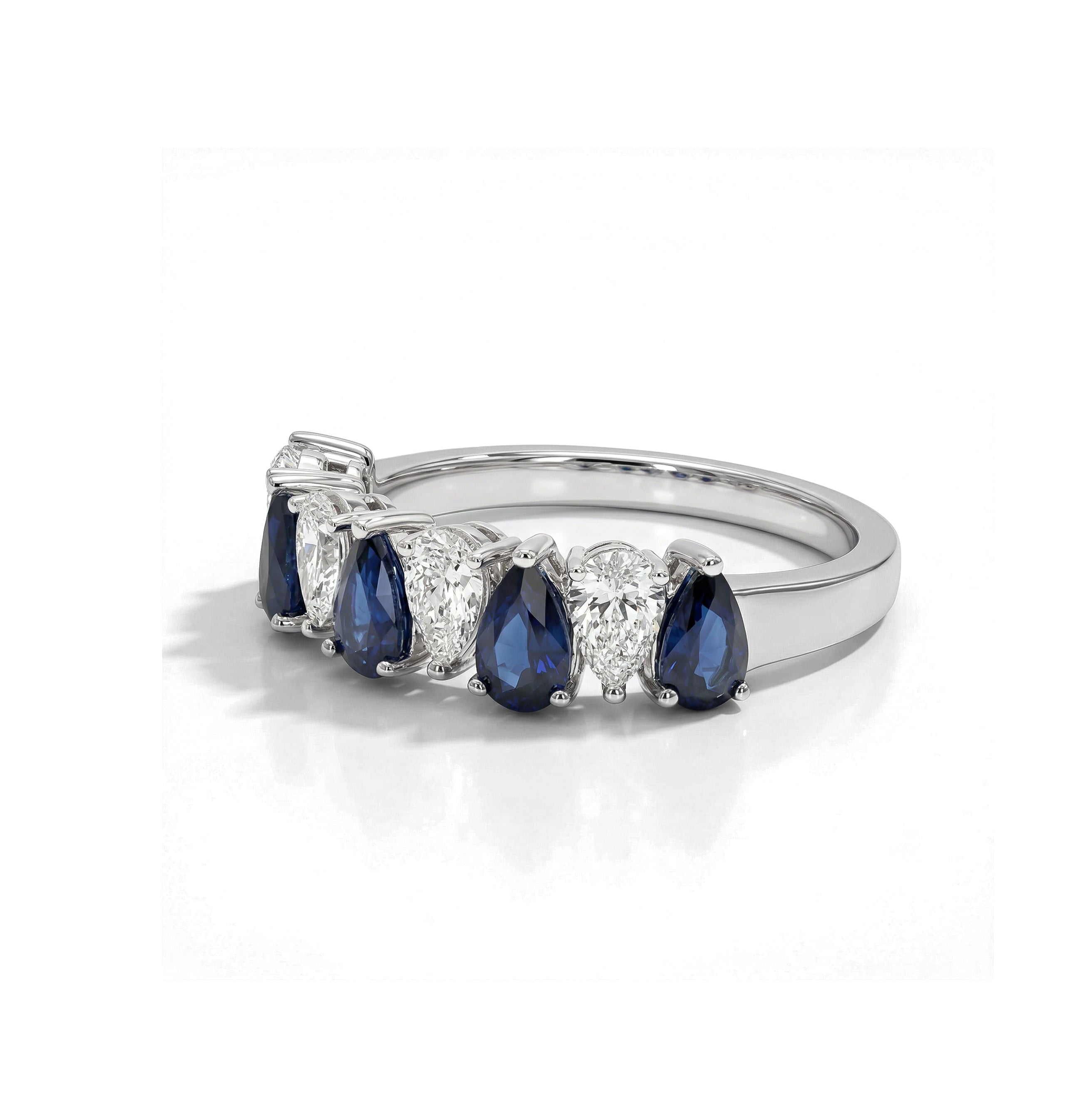 Natural Pear Sapphire & Diamond Band product image 1
