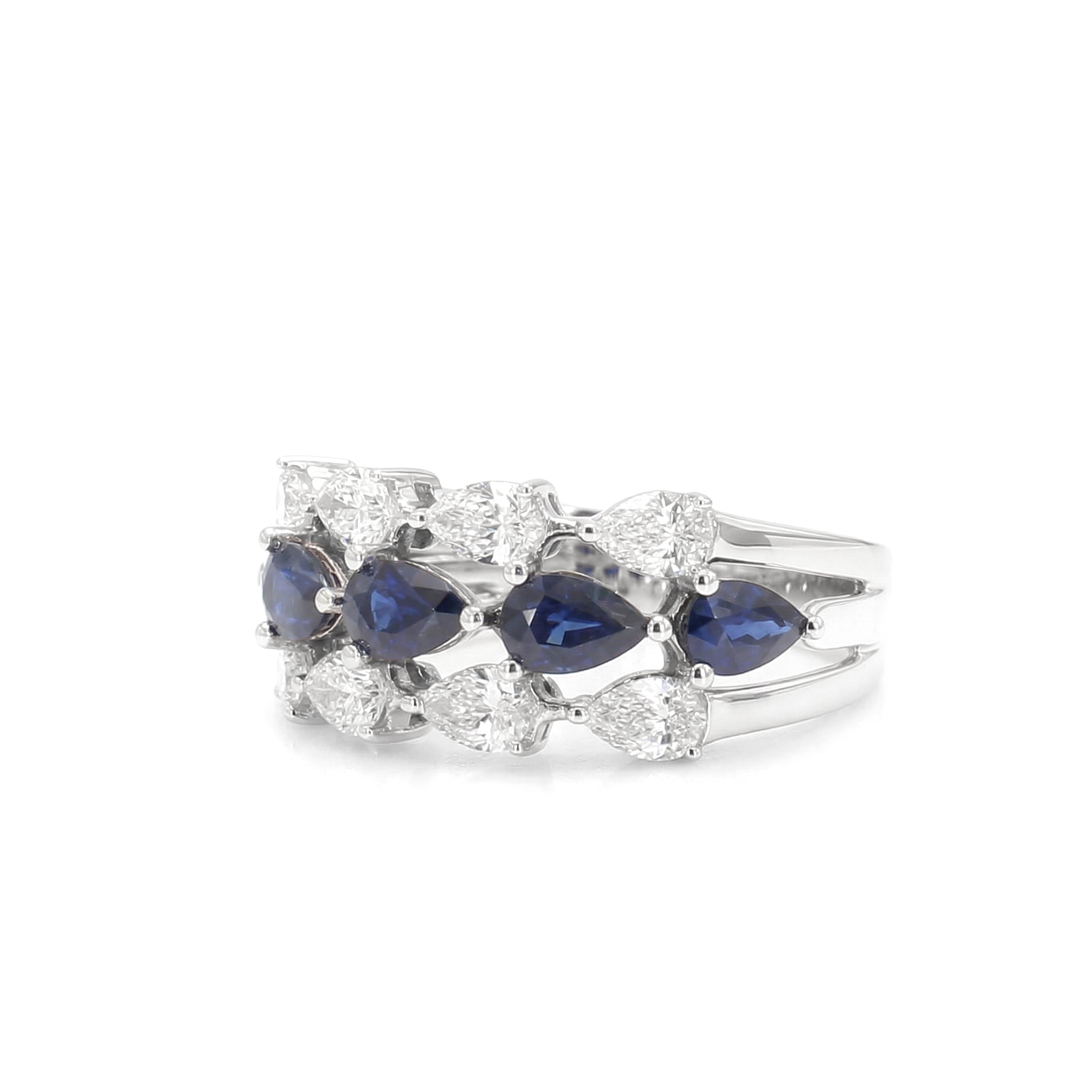 Natural Pear Sapphire & Diamond Band product image 2