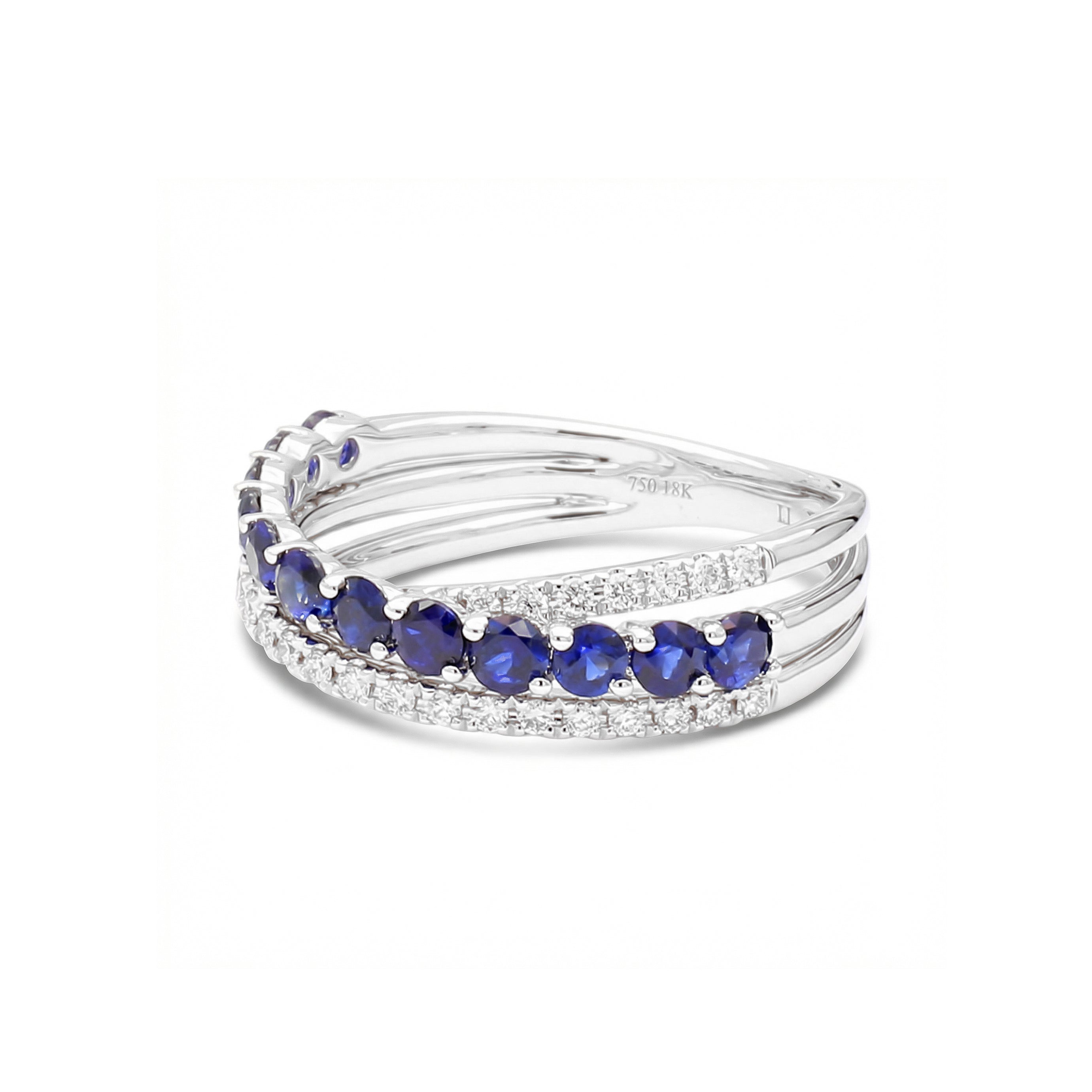 Natural Sapphire & Diamond Crossover Band product image 2