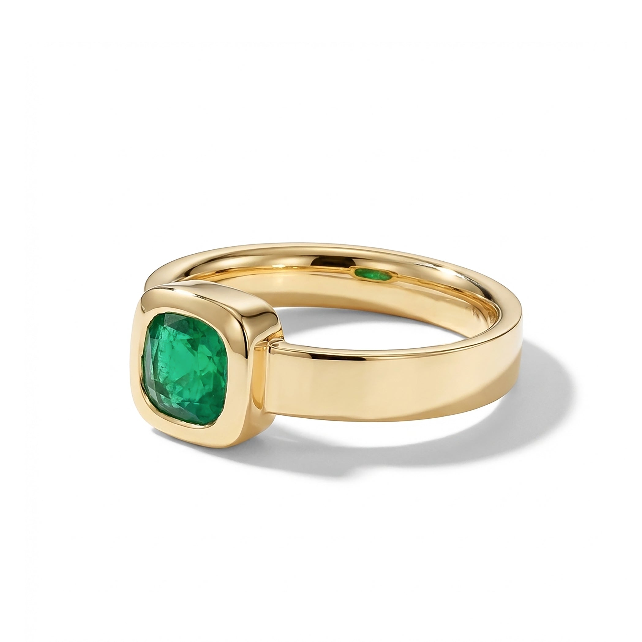 Natural Emerald Bezel Ring product image 2