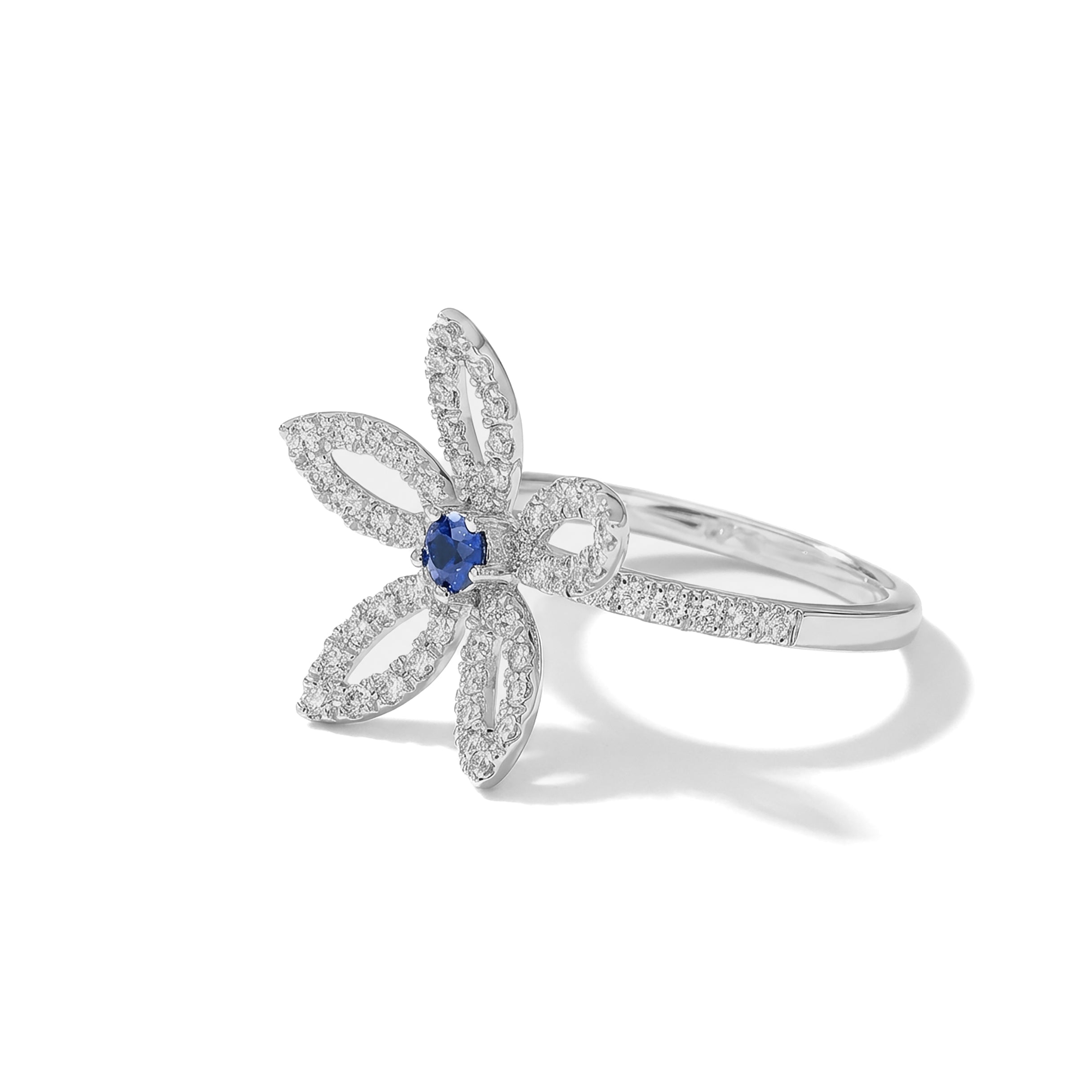 Natural Sapphire & Diamond Flower Ring product image 2