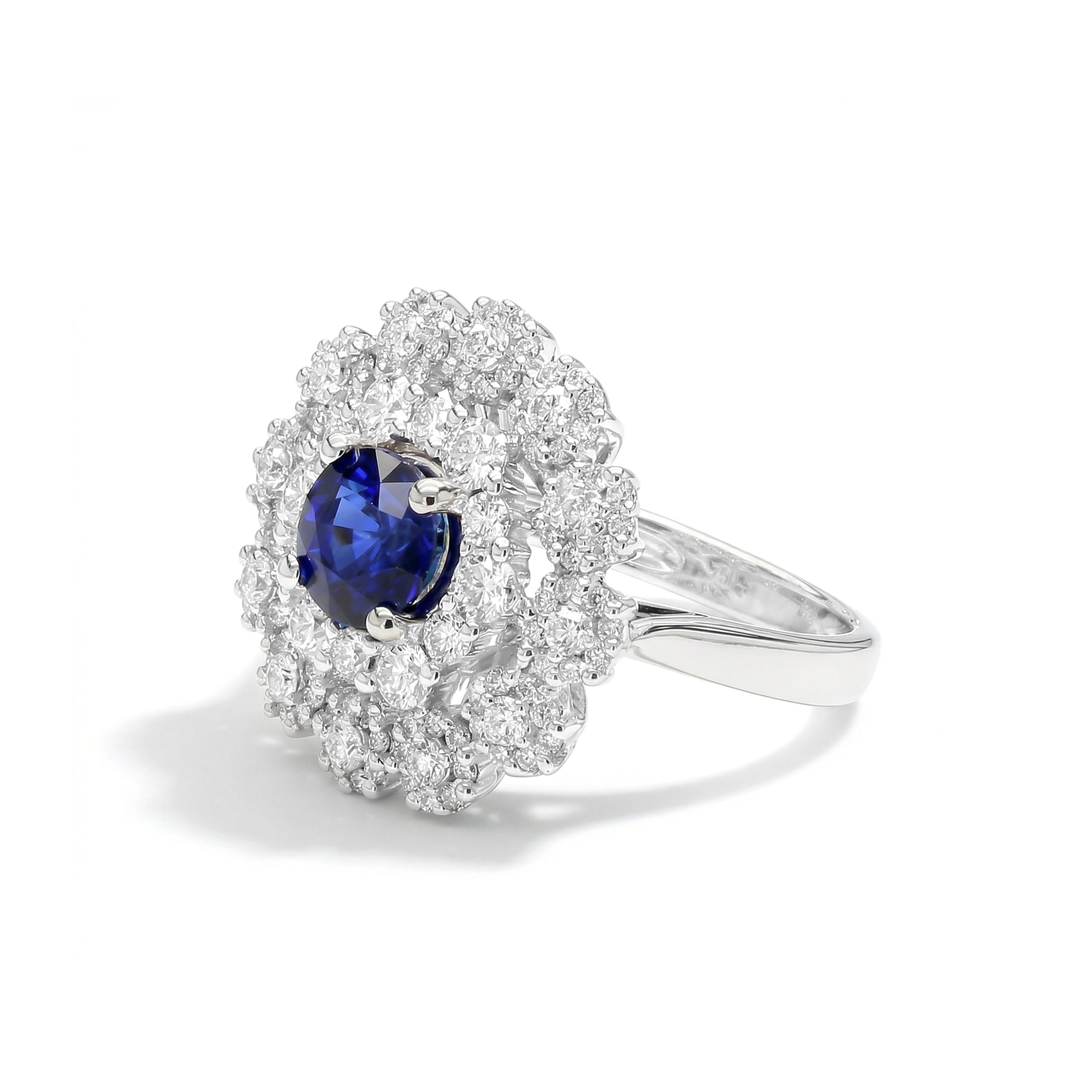 Natural Sapphire & Diamond Halo Ring product image 2