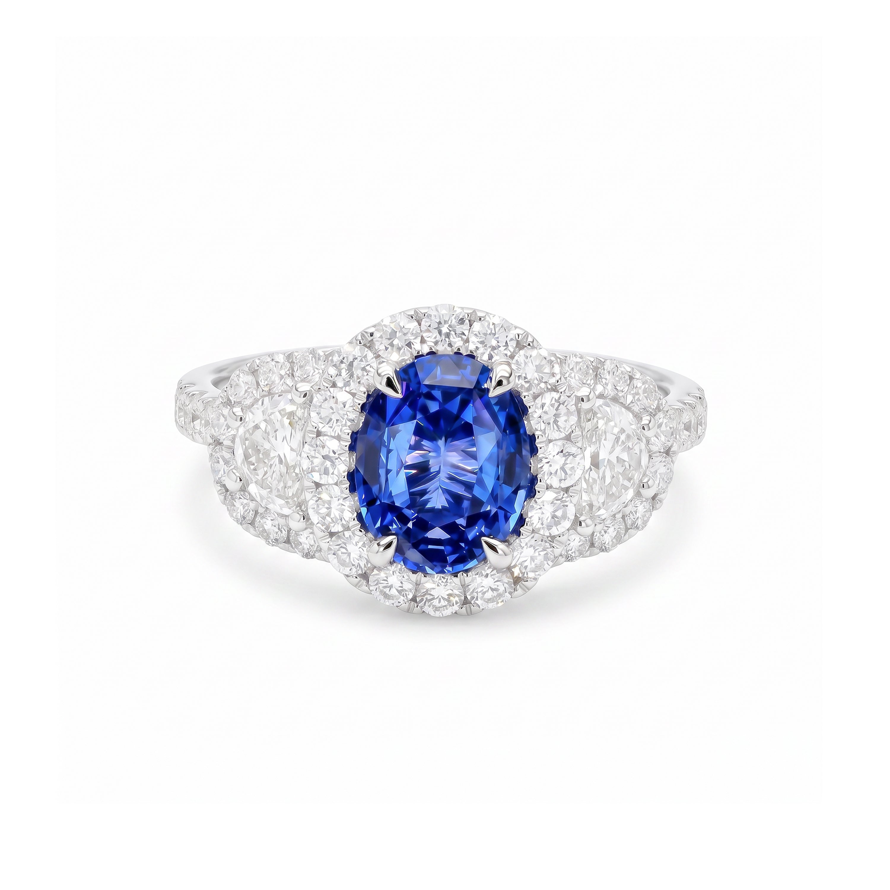 Natural Oval Sapphire & Diamond Ring | GIA Certified