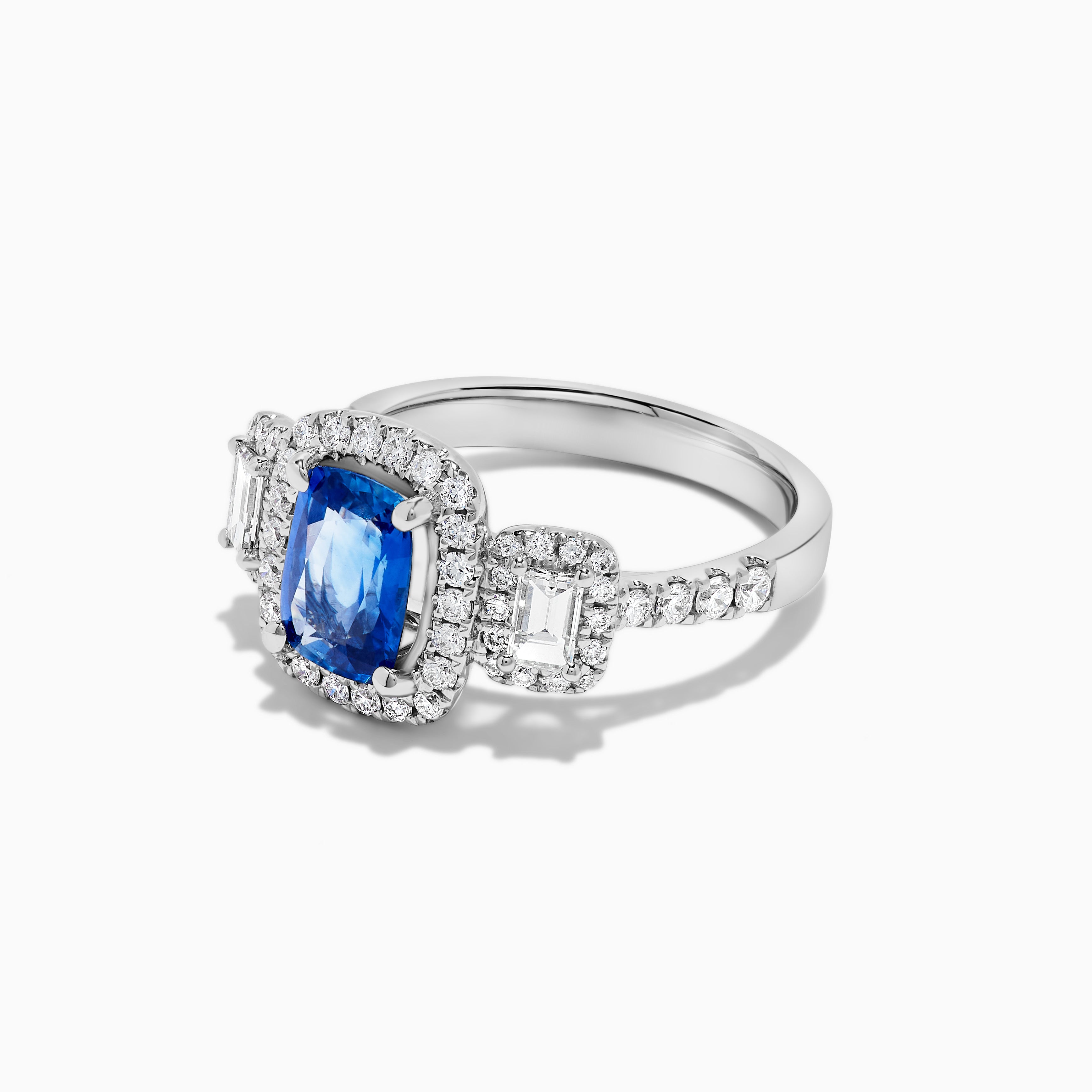 Blue Cushion Sapphire & Diamond Ring JRC108GR