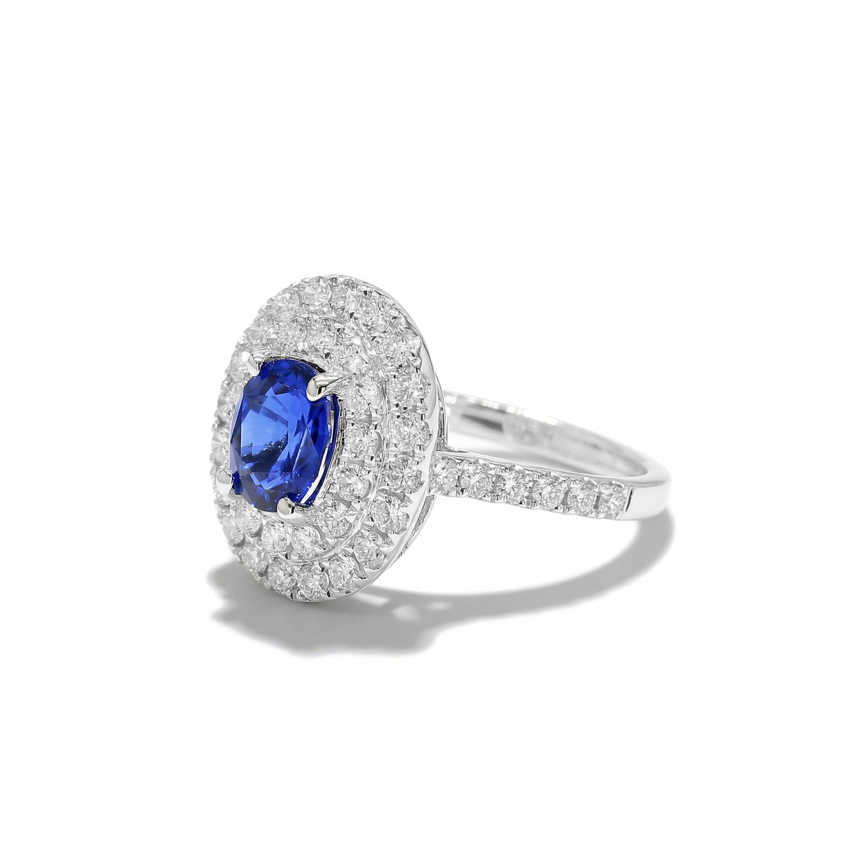 Natural Oval Sapphire & Diamond Ring product image 2