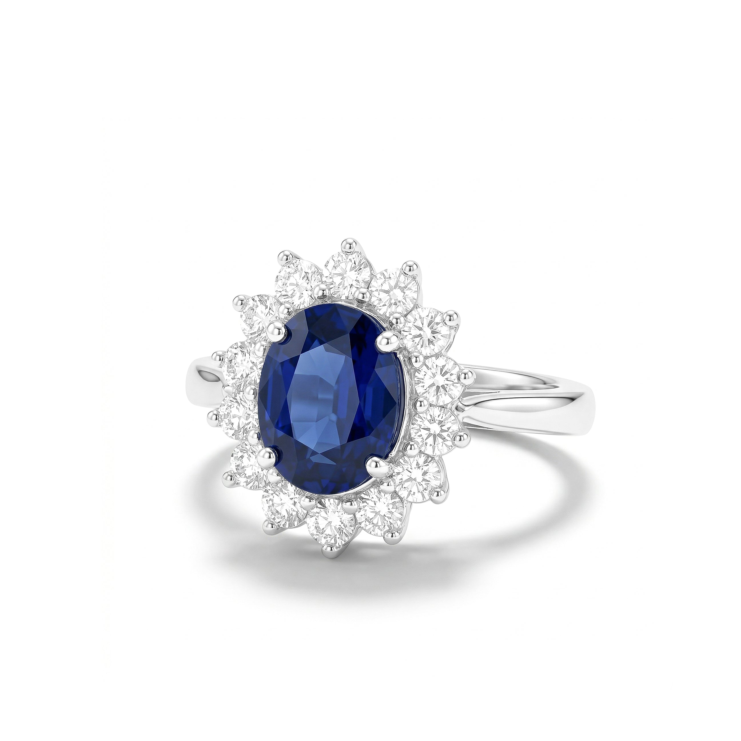 Natural Oval Sapphire & Diamond Ring product image 2