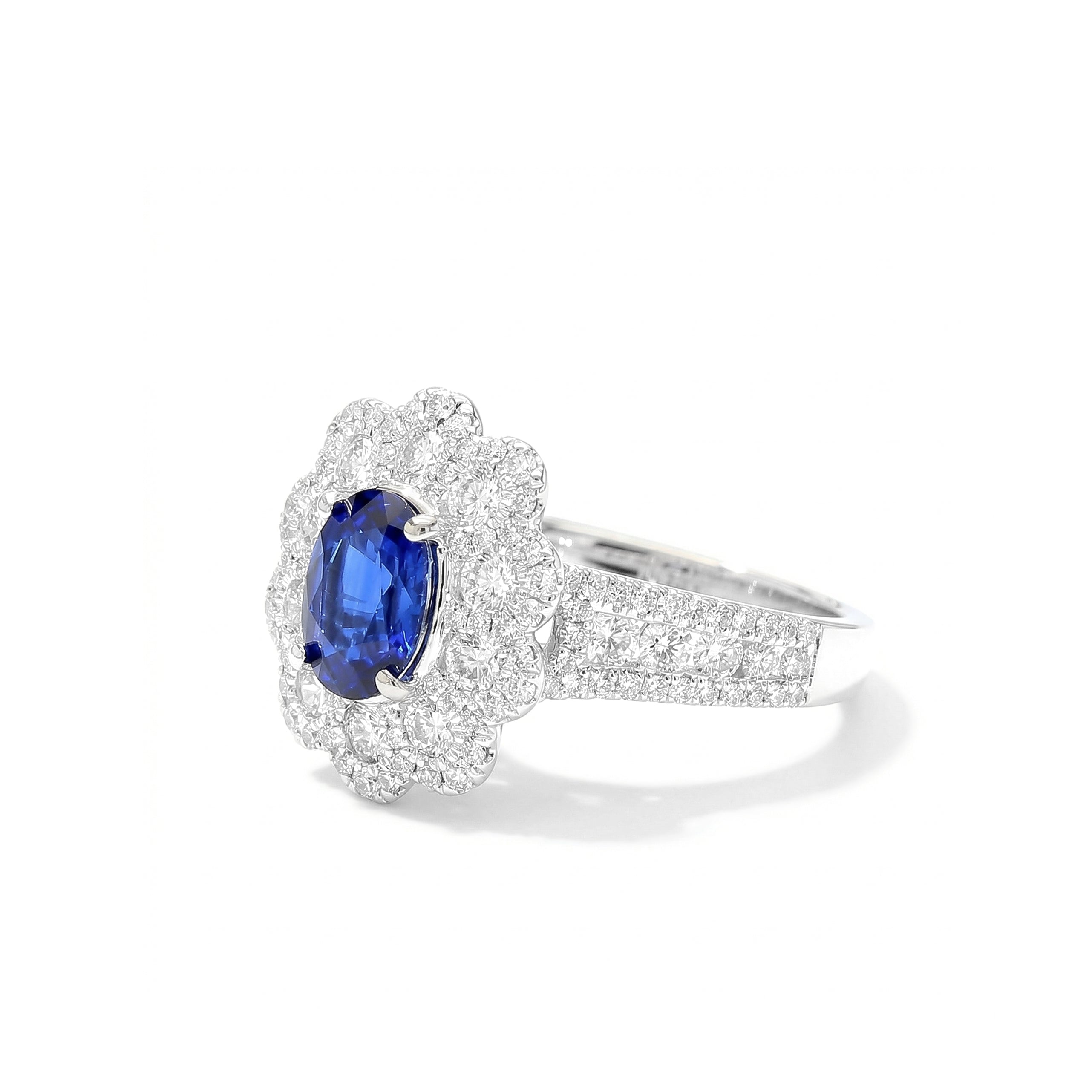 Natural Oval Sapphire & Diamond Ring product image 2