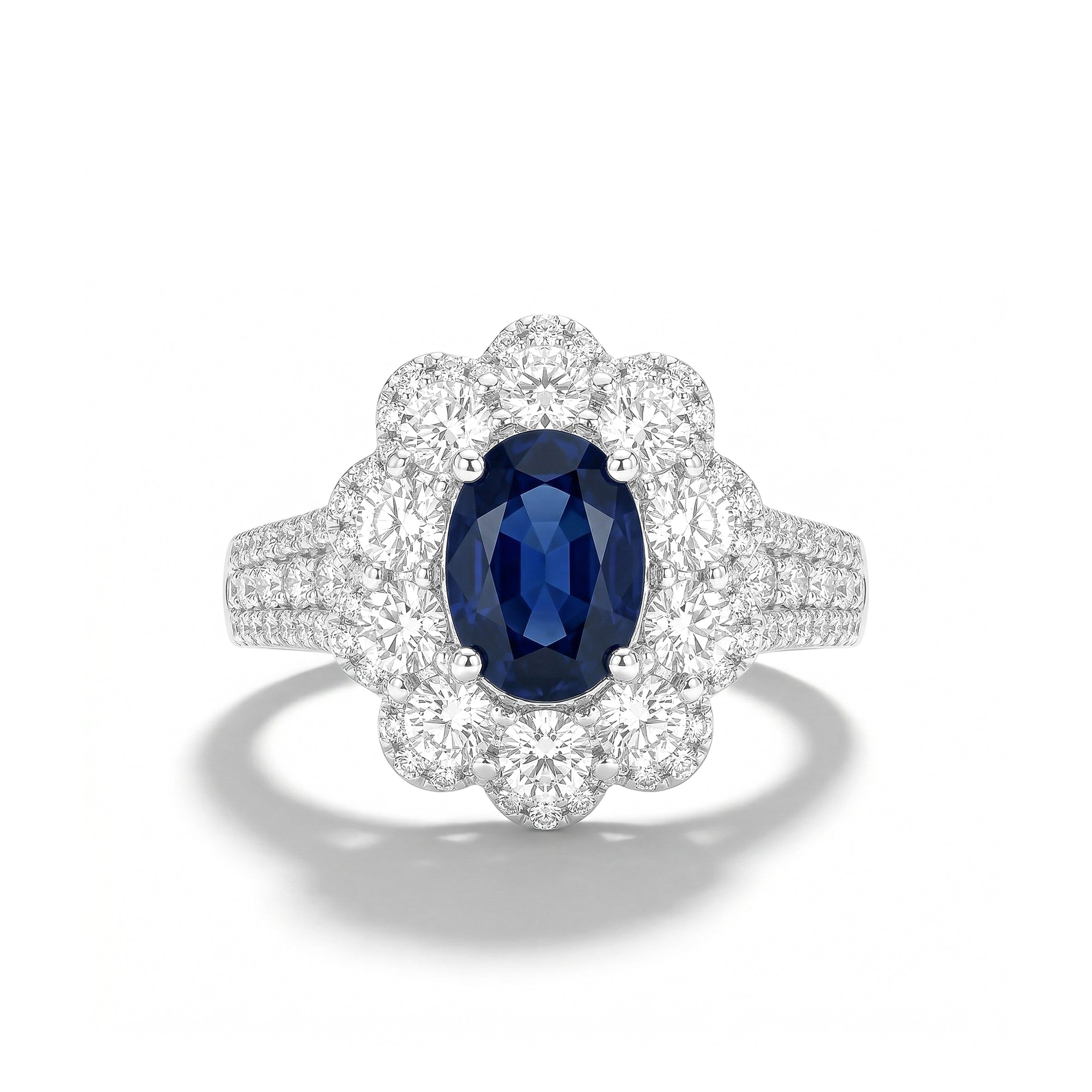 Natural Oval Sapphire & Diamond Ring product image 1
