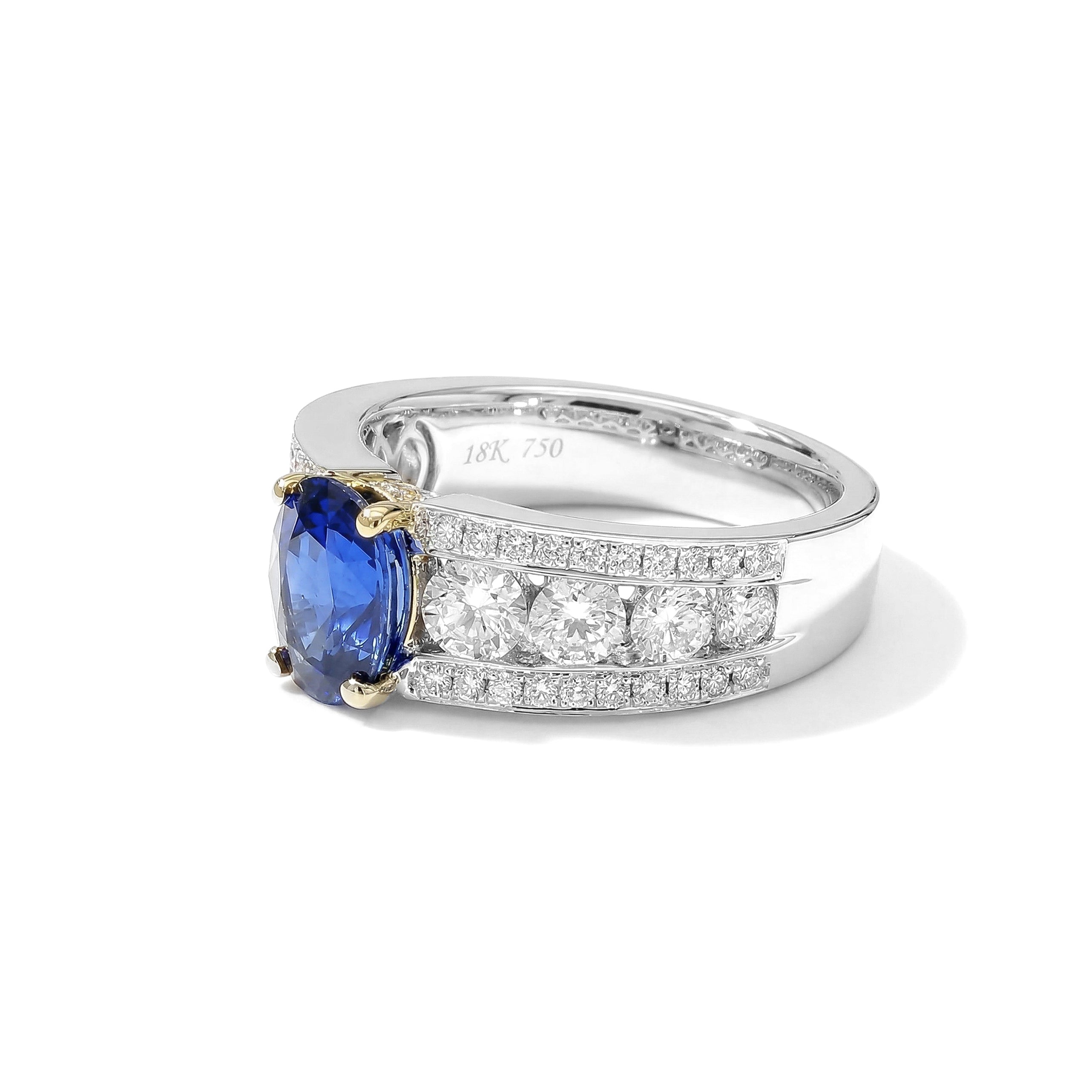 Natural Oval Sapphire & Diamond Ring product image 2