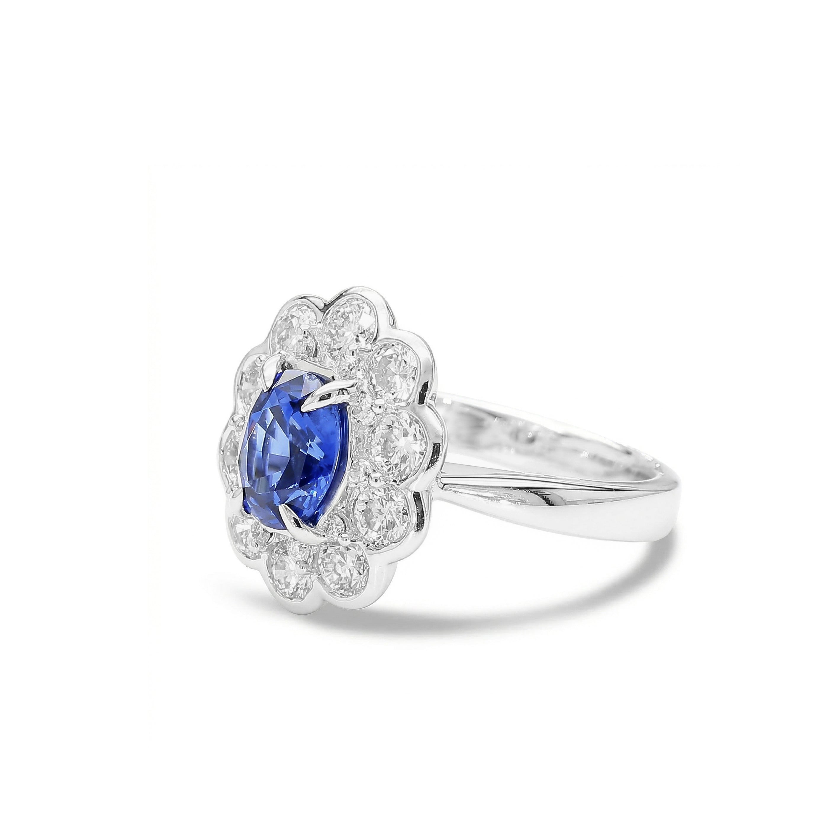 Natural Oval Sapphire & Diamond Ring product image 2