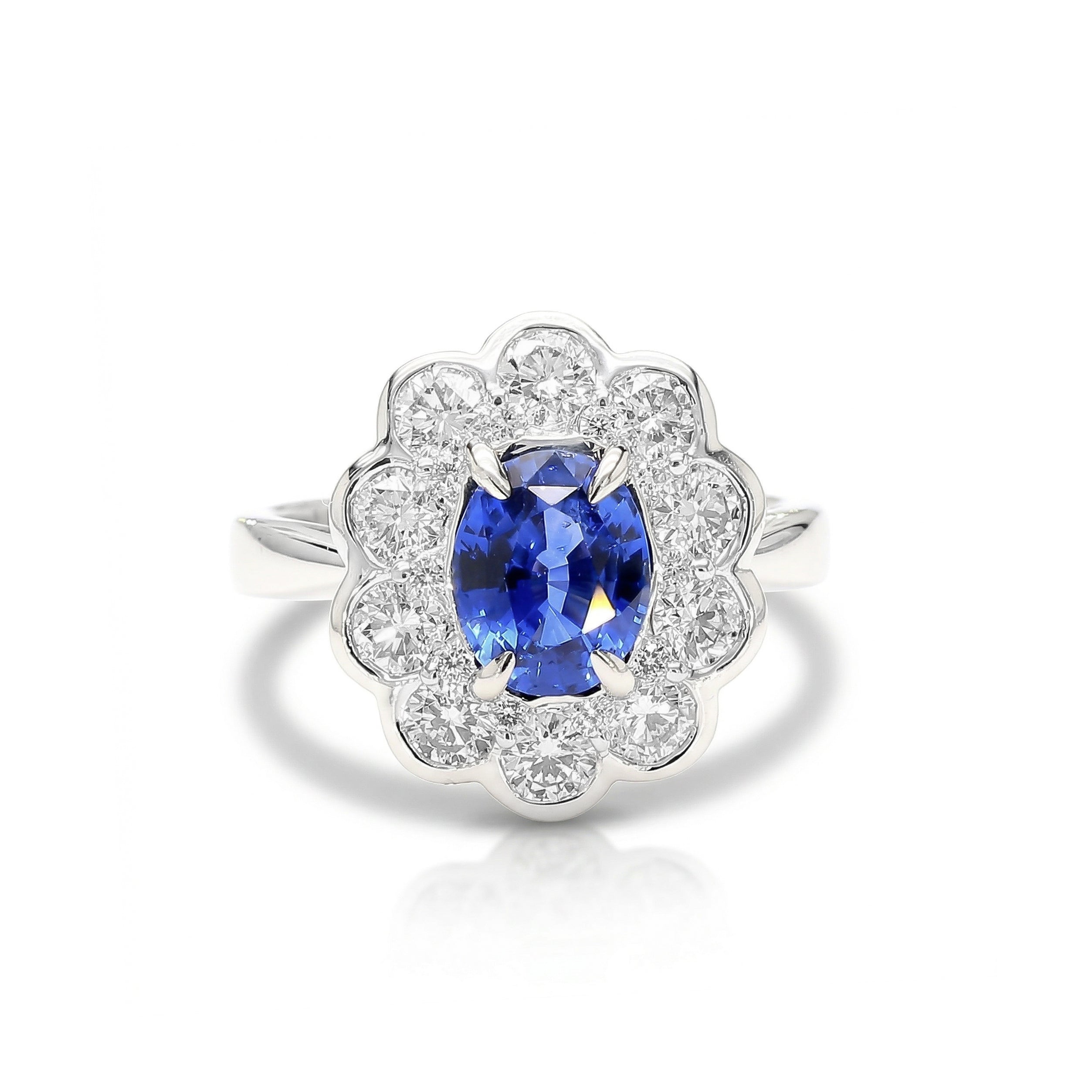 Natural Oval Sapphire & Diamond Ring product image 1