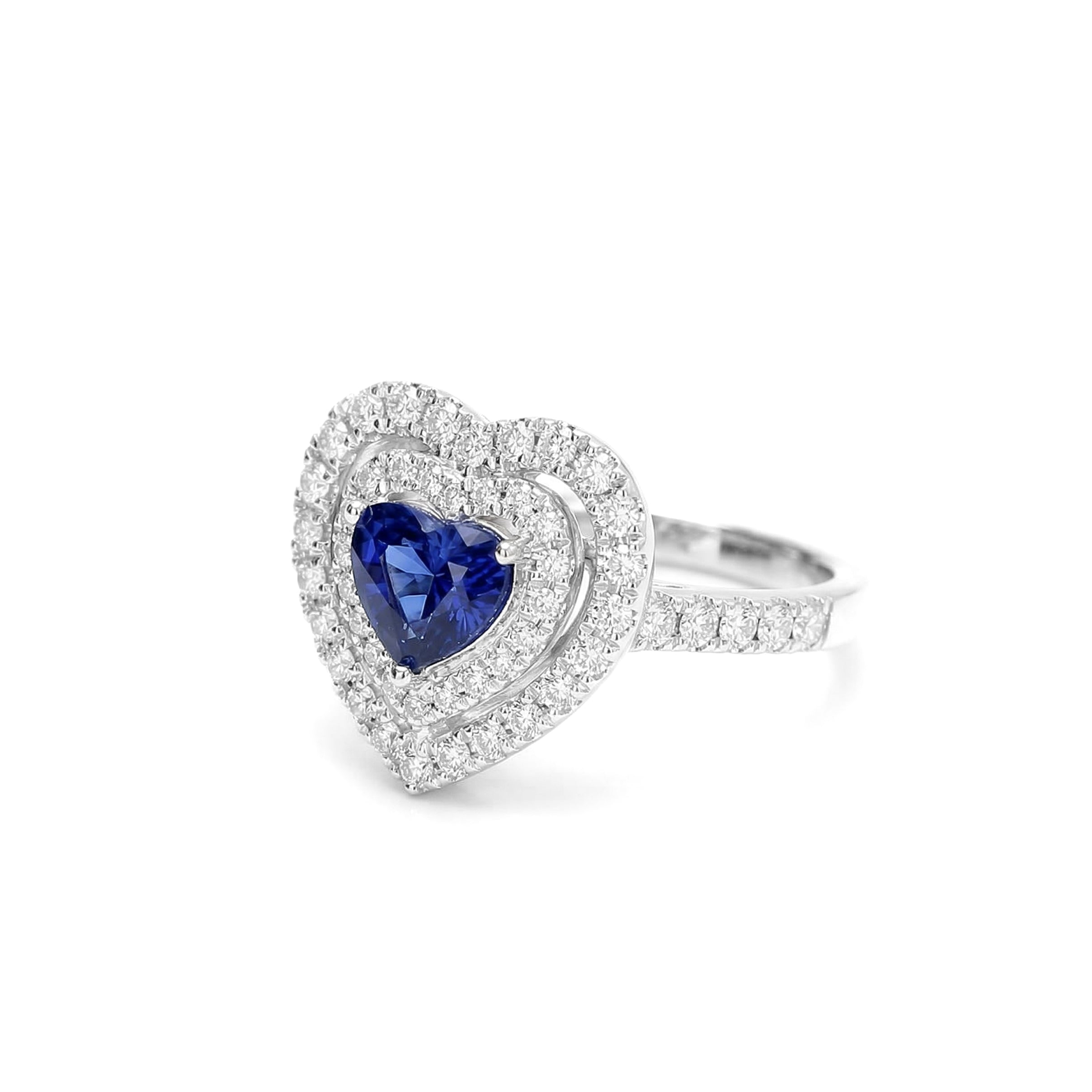 Natural Heart Sapphire & Diamond Ring product image 2