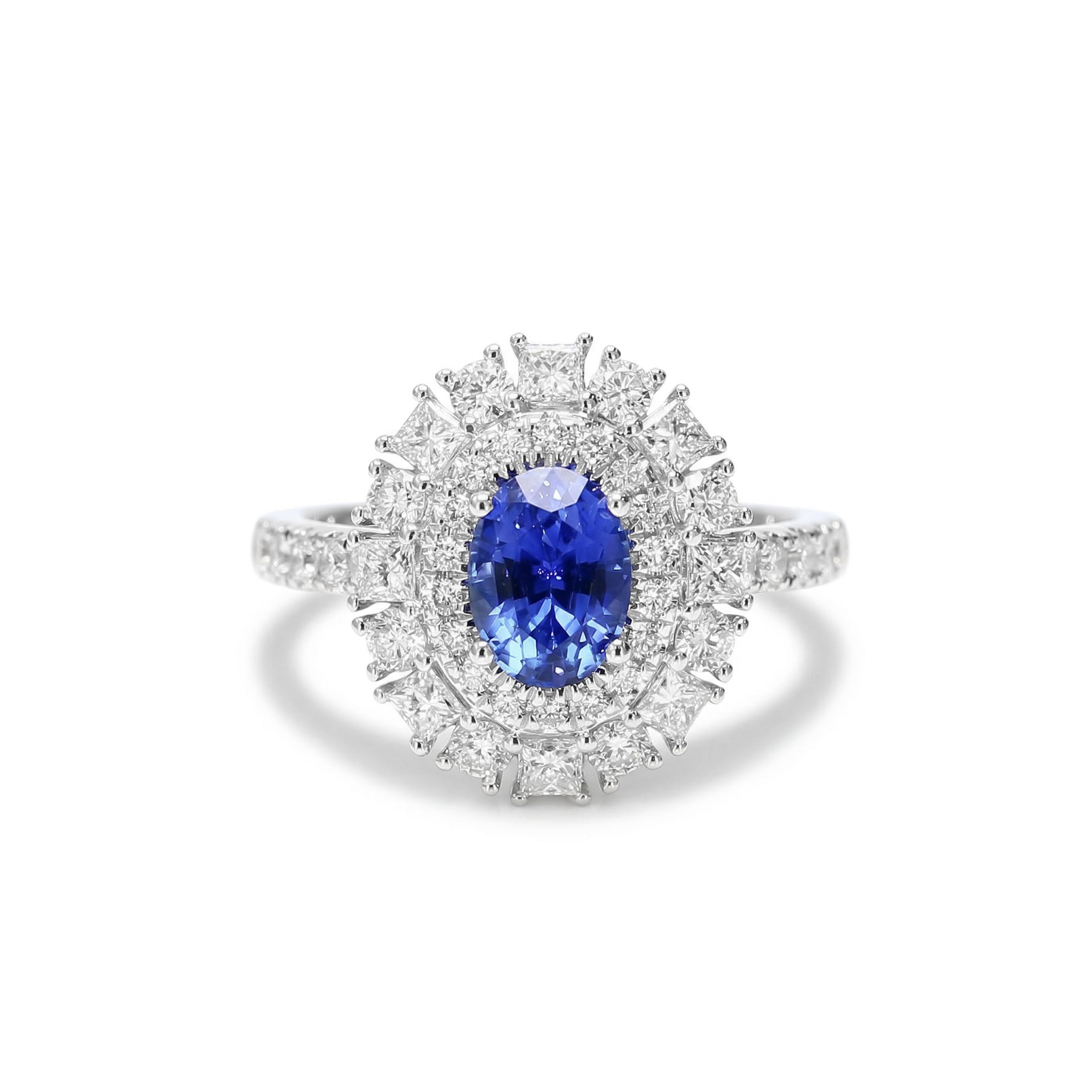 Natural Oval Sapphire & Diamond Ring product image 1