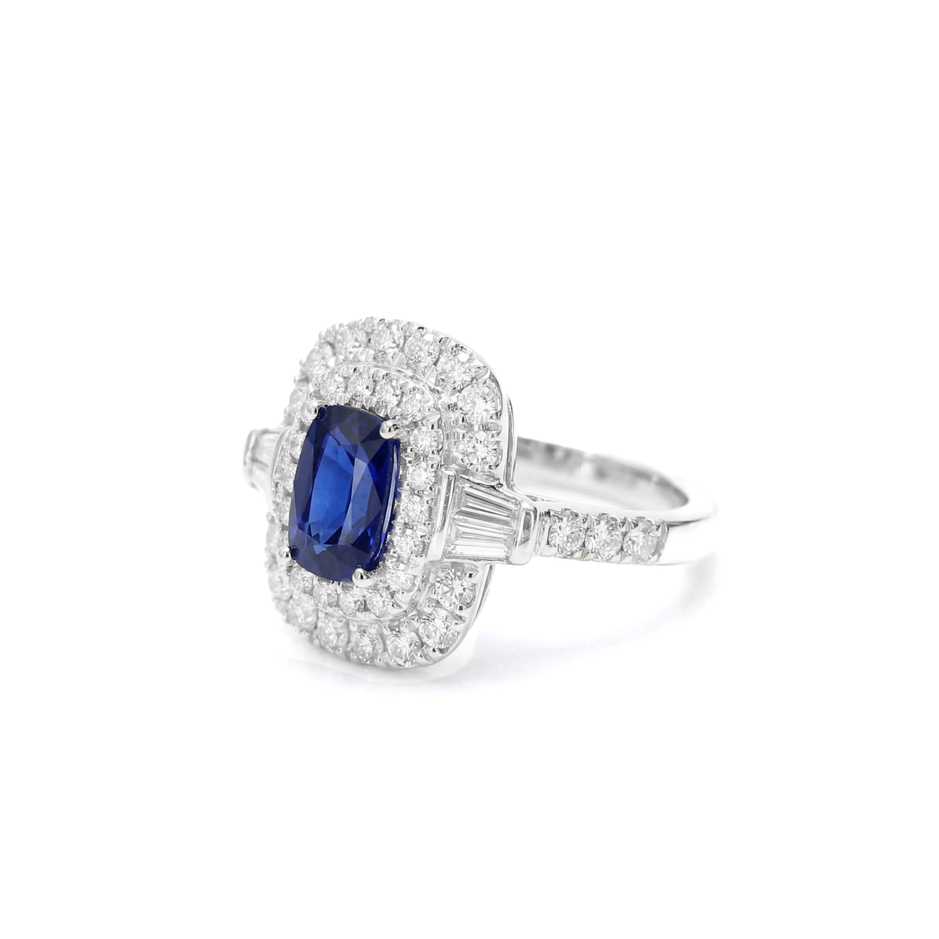 Natural Cushion Sapphire & Diamond Ring product image 2