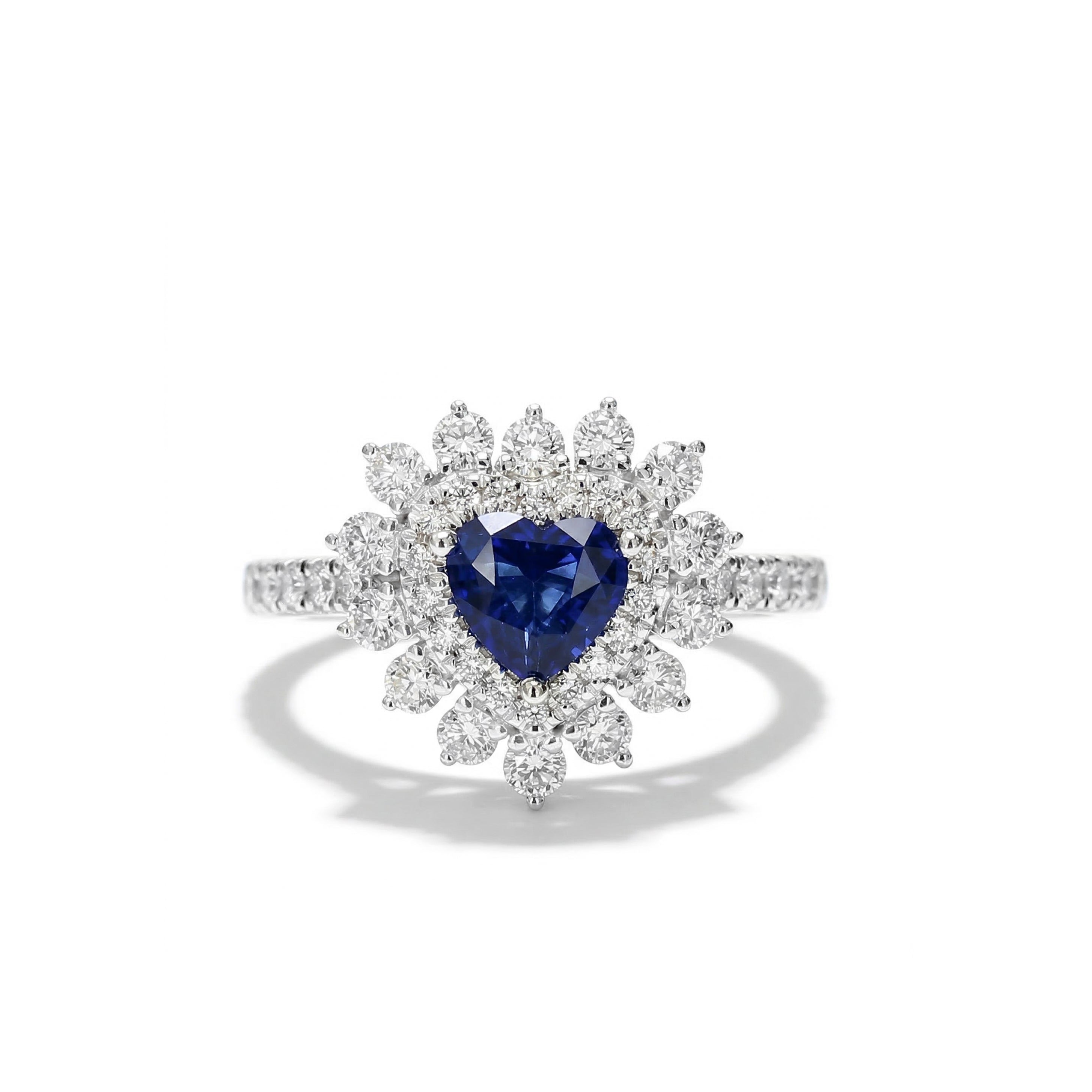 Natural Heart Sapphire & Diamond Ring product image 1