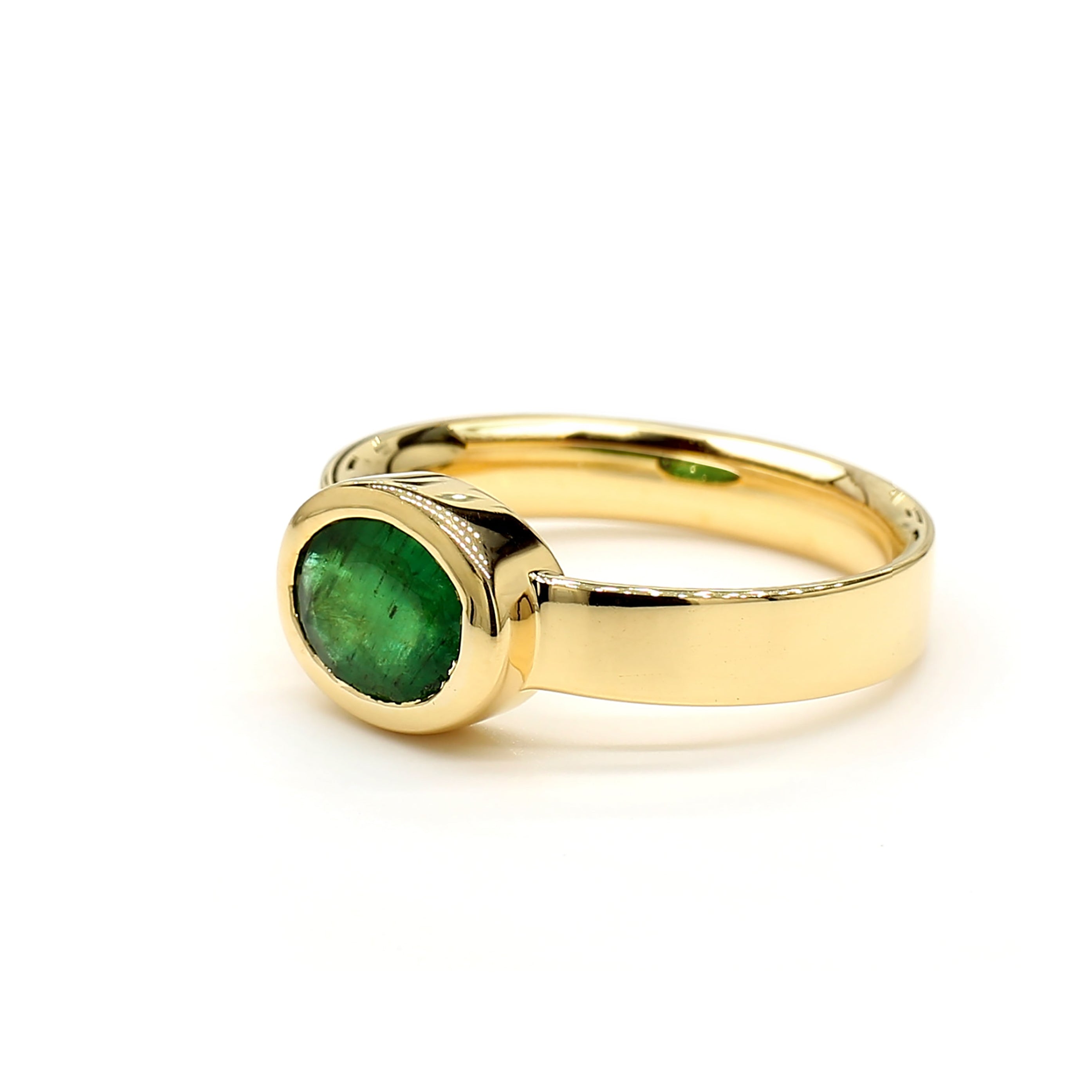 Natural Oval Emerald East West Bezel Ring product image 2