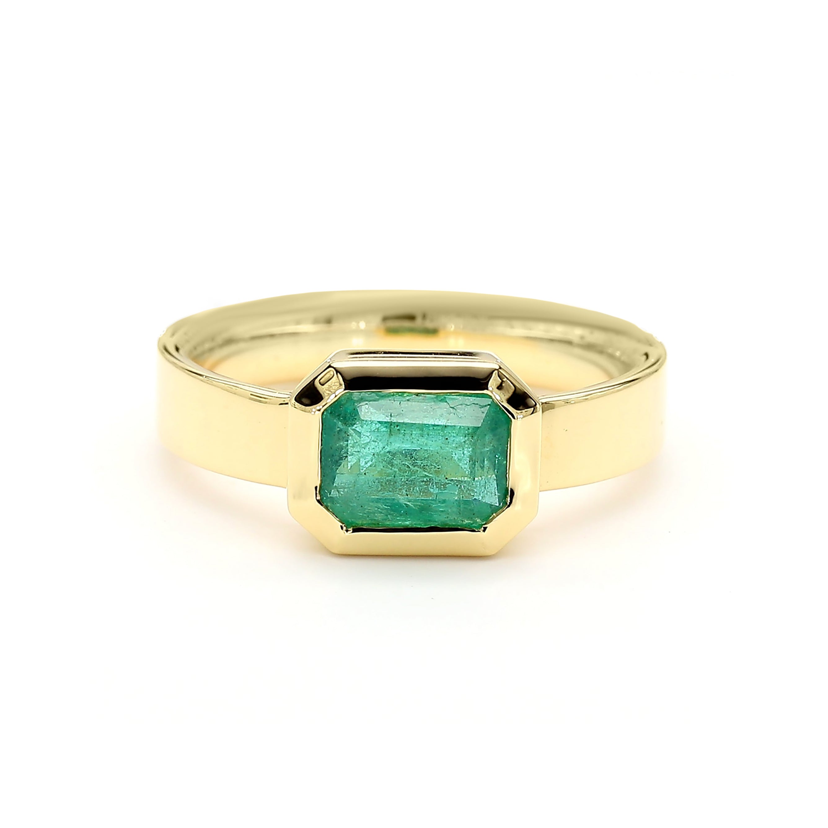 Natural Emerald East West Bezel Ring product image 1