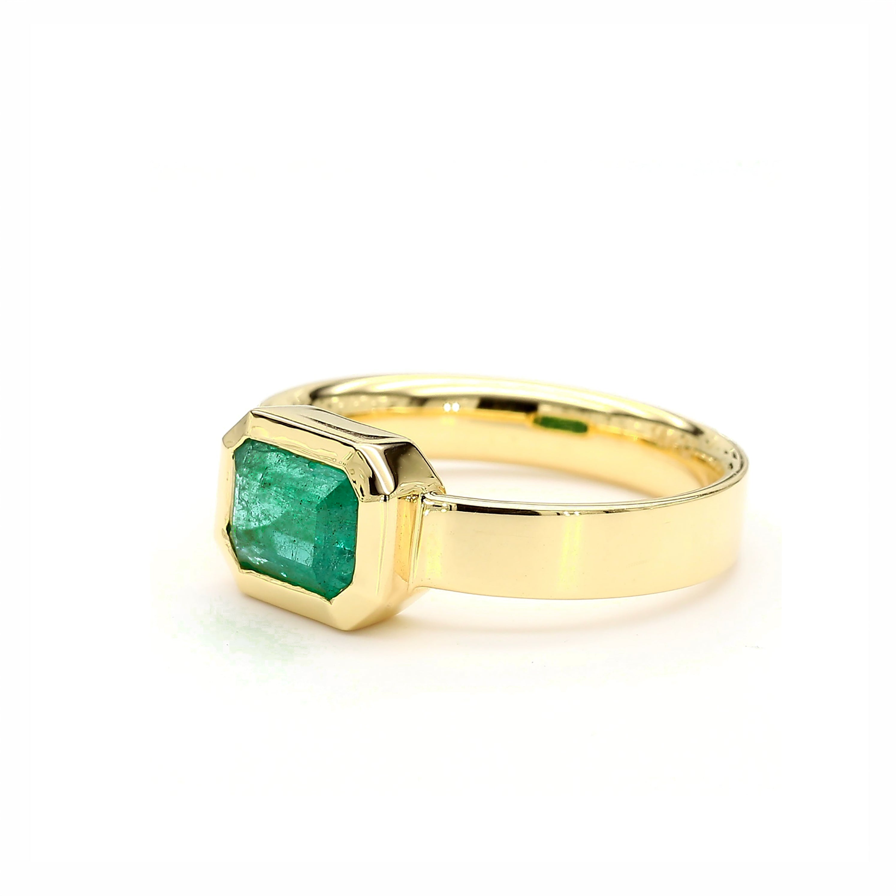 Natural Emerald East West Bezel Ring product image 2