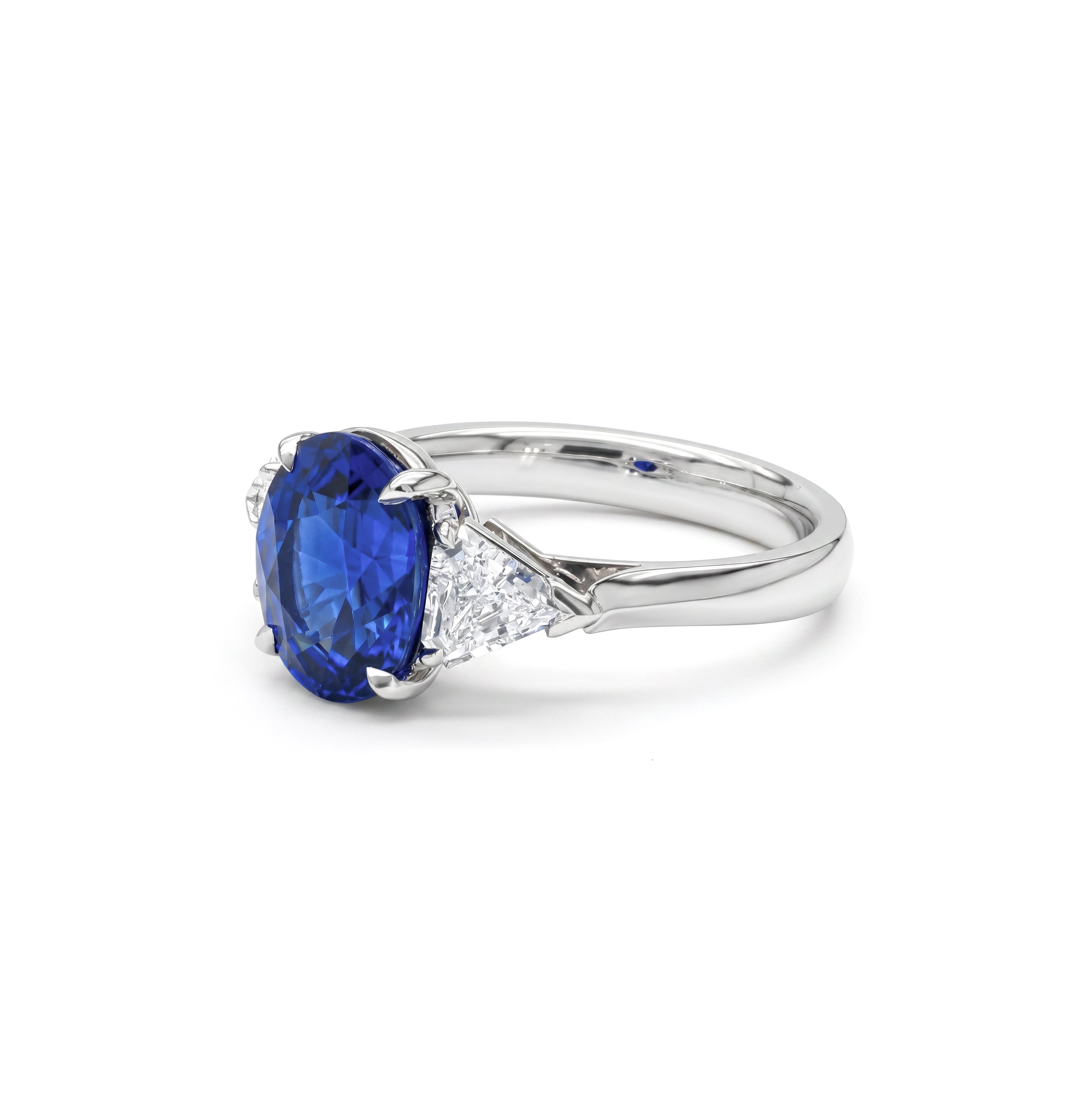 Natural Sapphire Three Stone Ring | GIA Certified