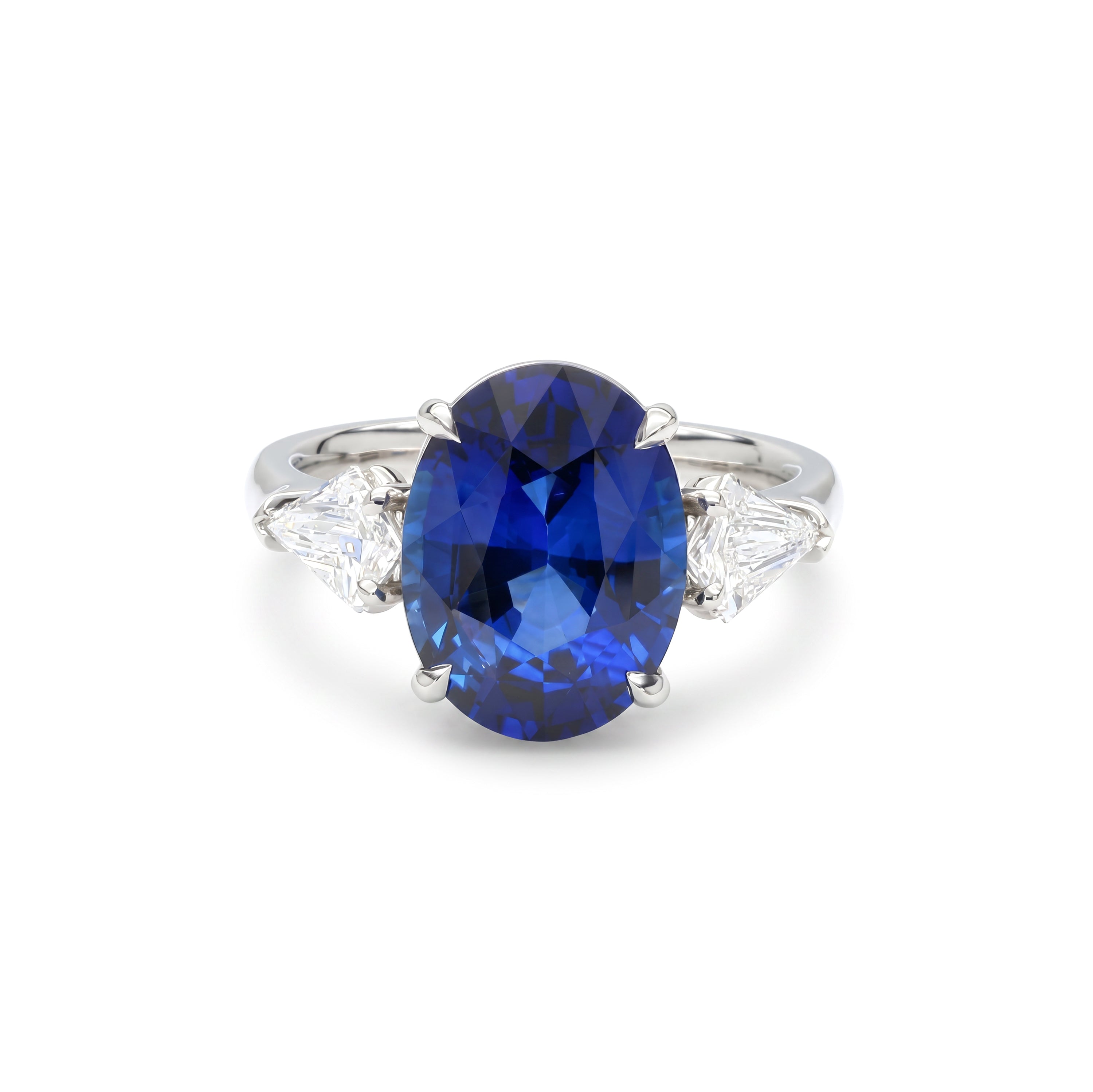 Natural Sapphire Three Stone Ring | GIA Certified