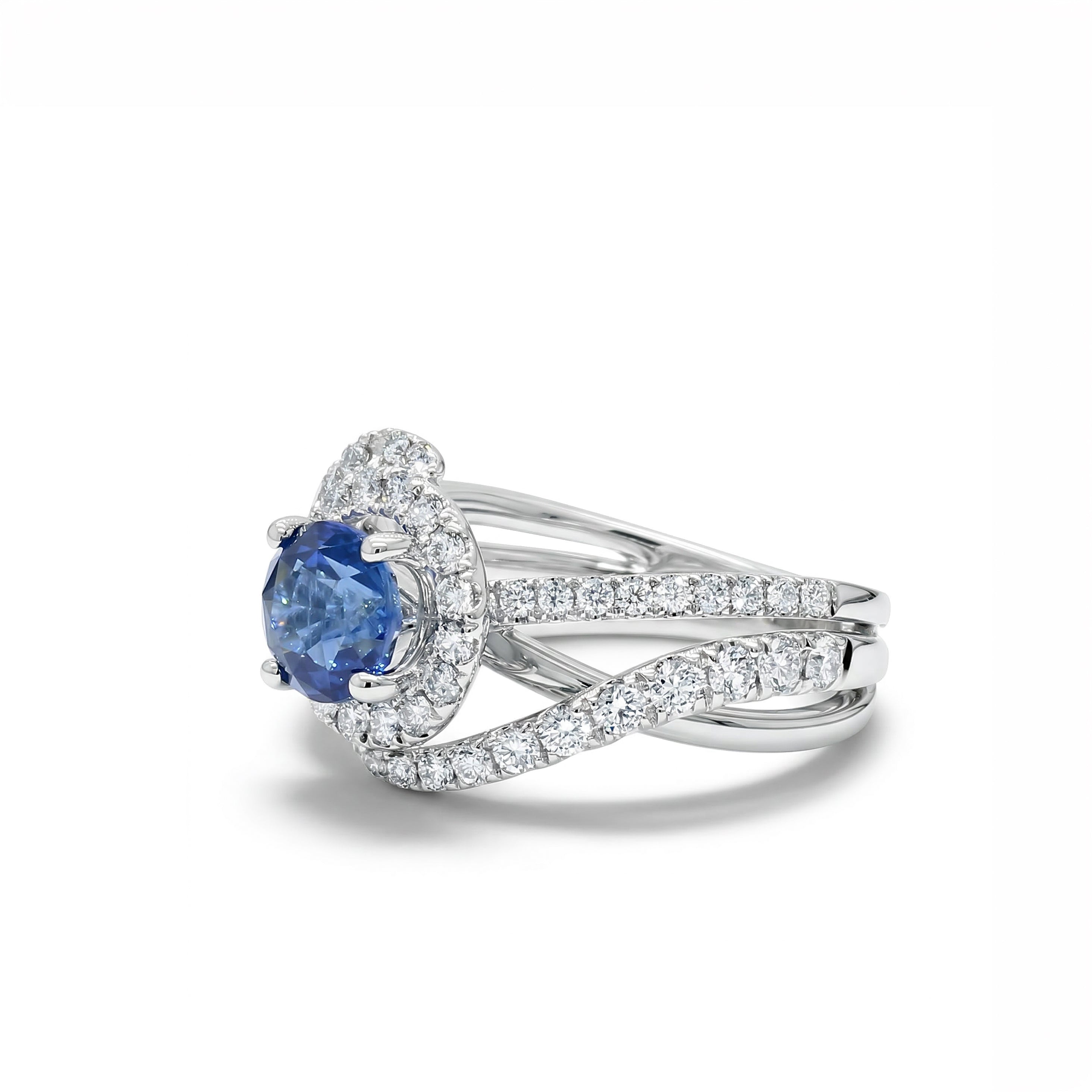 Natural Sapphire & White Diamond Ring product image 2