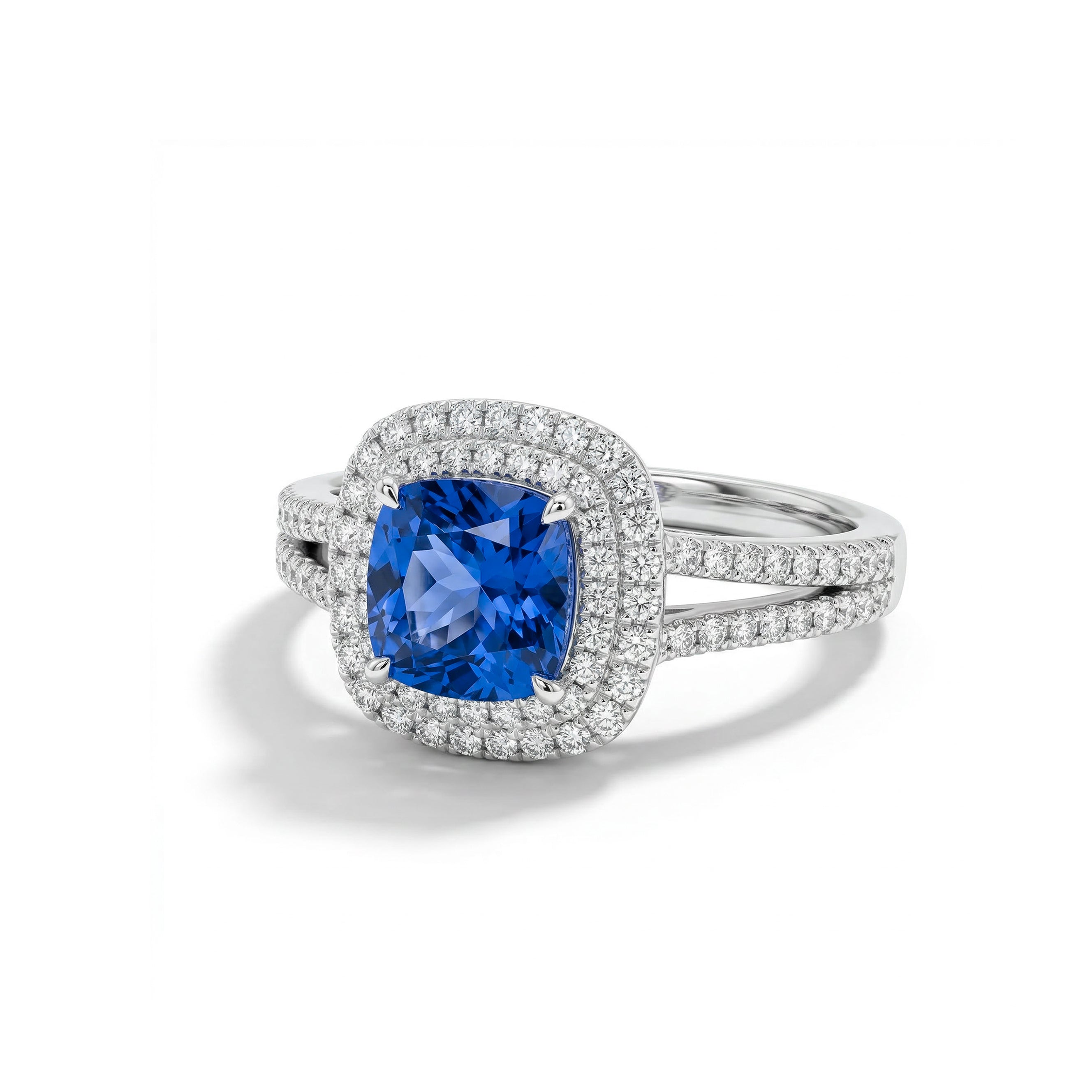 Natural Cushion Sapphire Diamond Ring product image 2