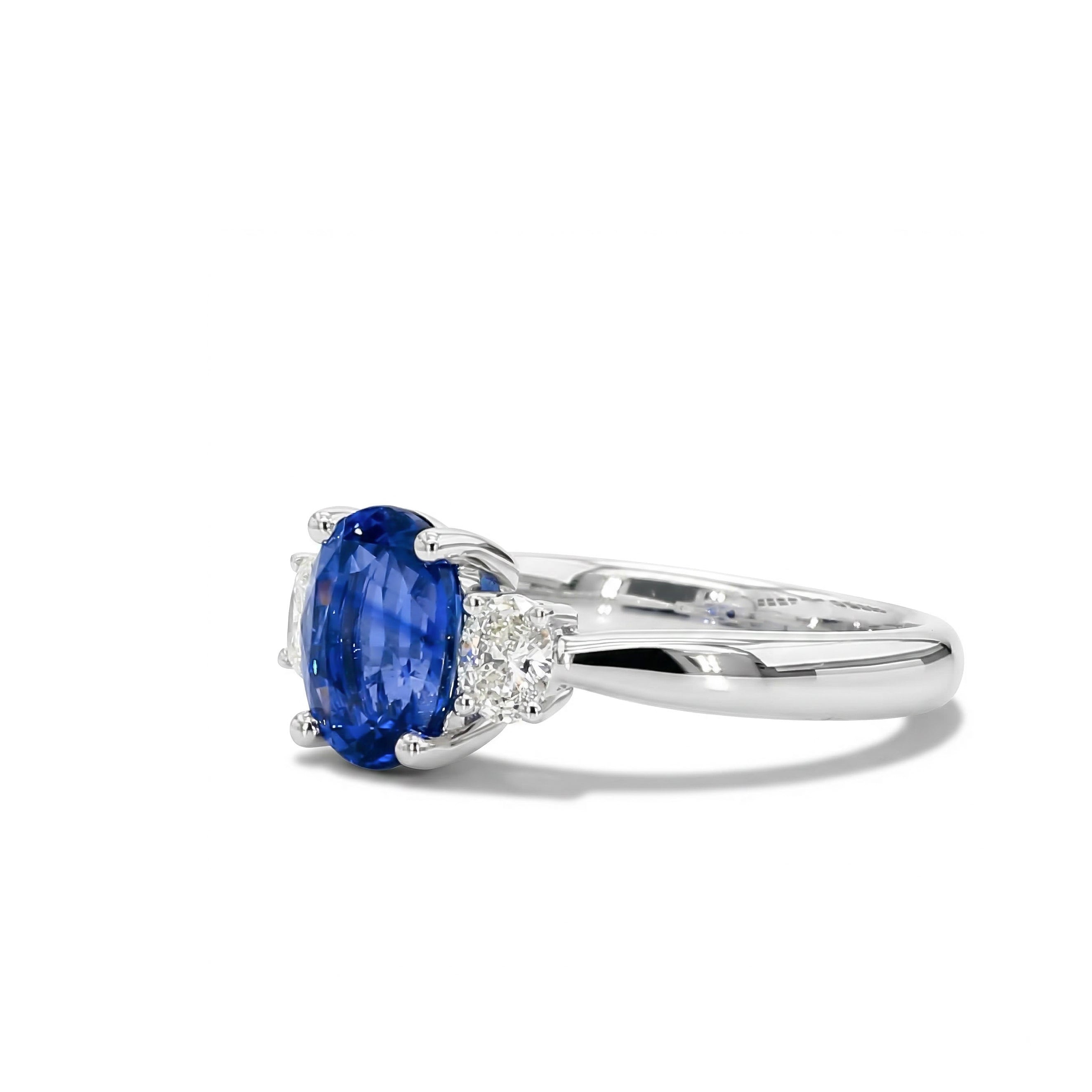 Natural Oval Sapphire & Diamond Ring product image 2