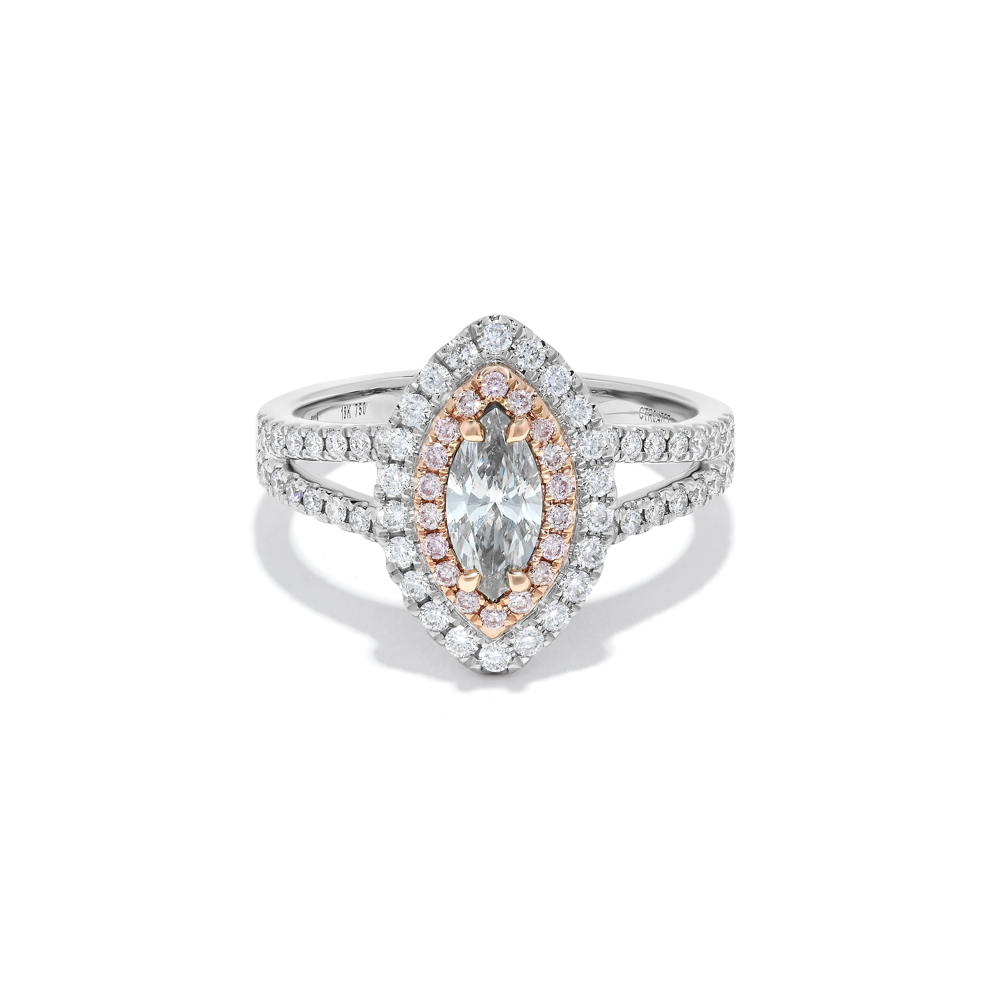 GIA Green Marquise & Pink Diamond Ring JRG007GH