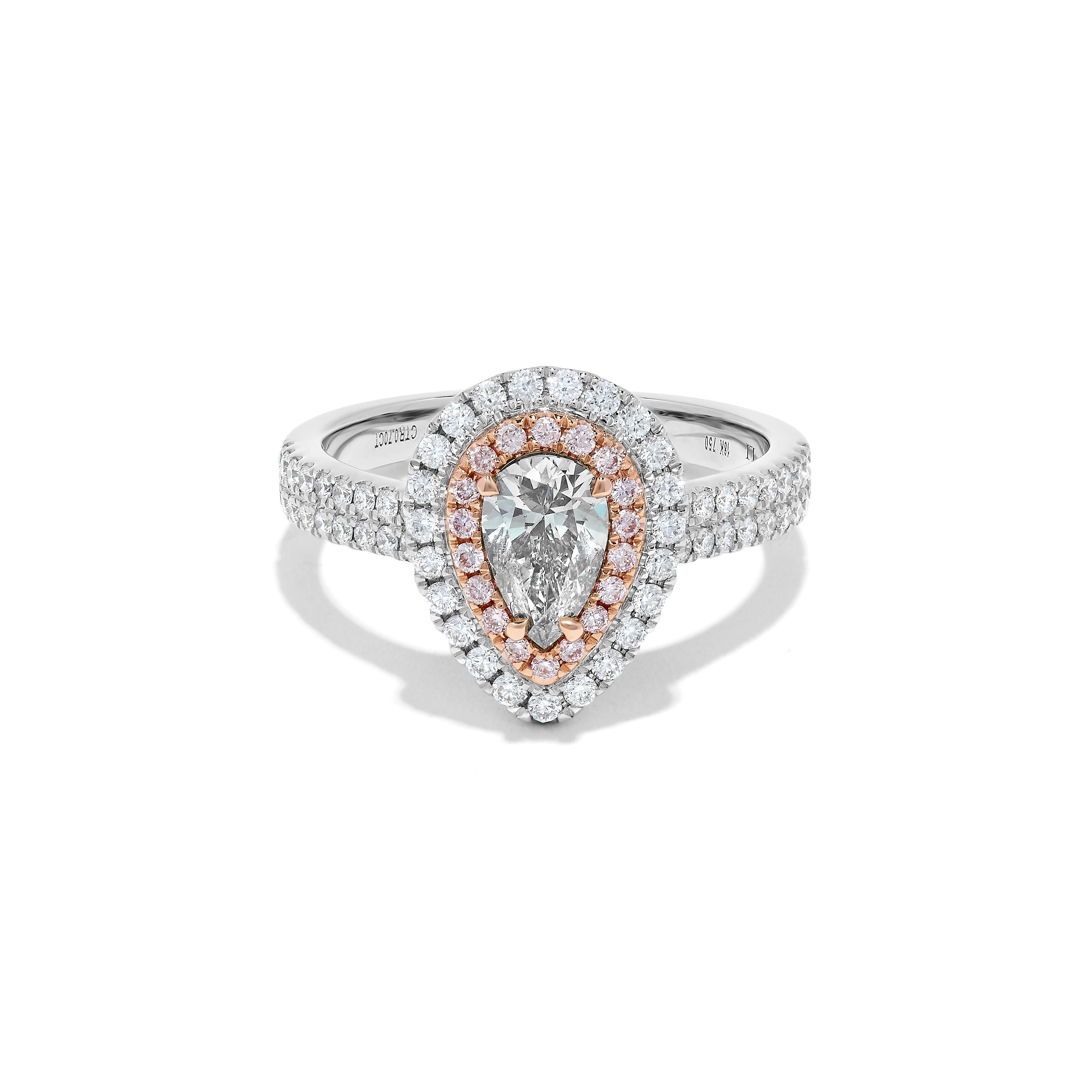 GIA Green Pear & Pink Diamond Ring JRG008GH