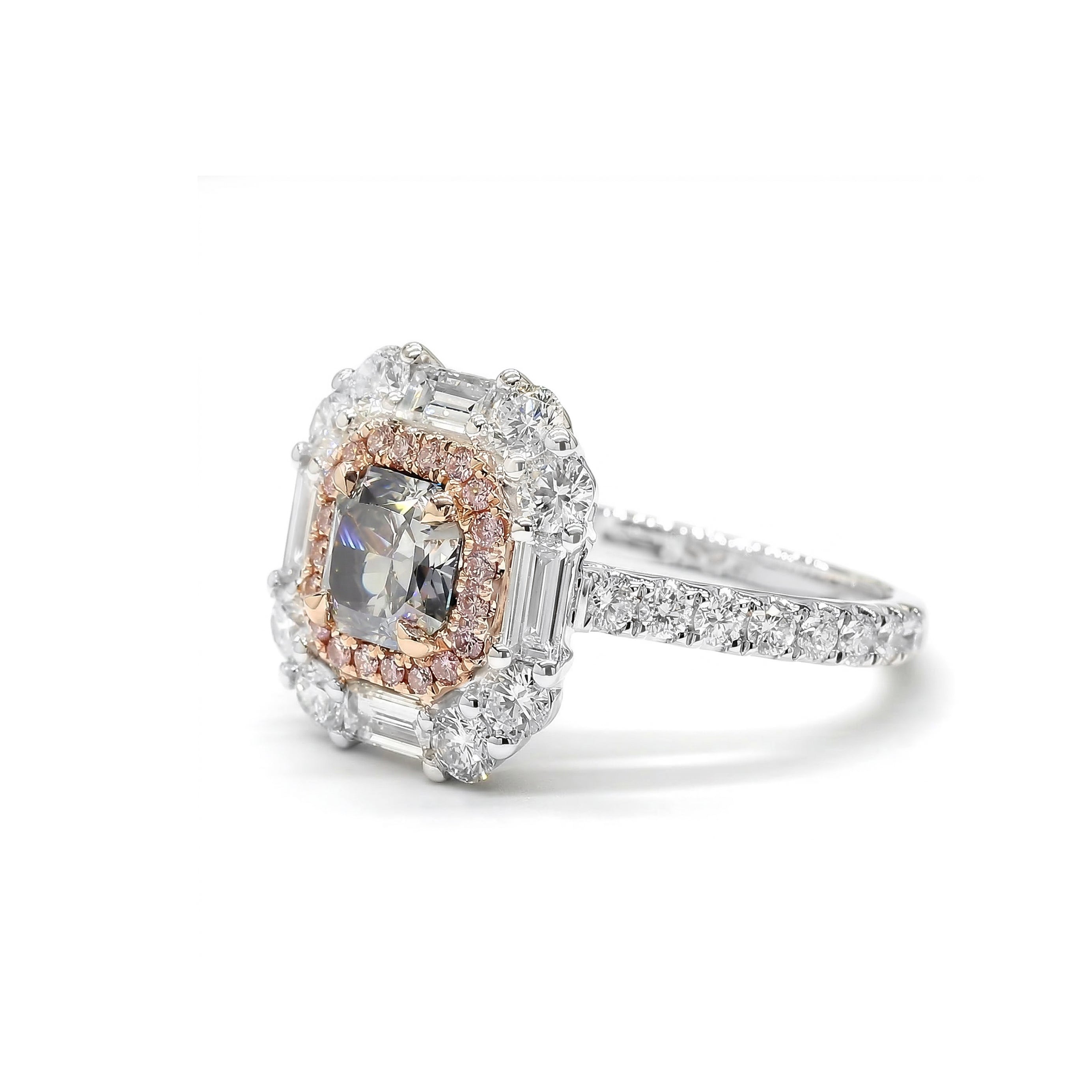 Natural Gray Radiant Diamond Ring | GIA Certified product image 2