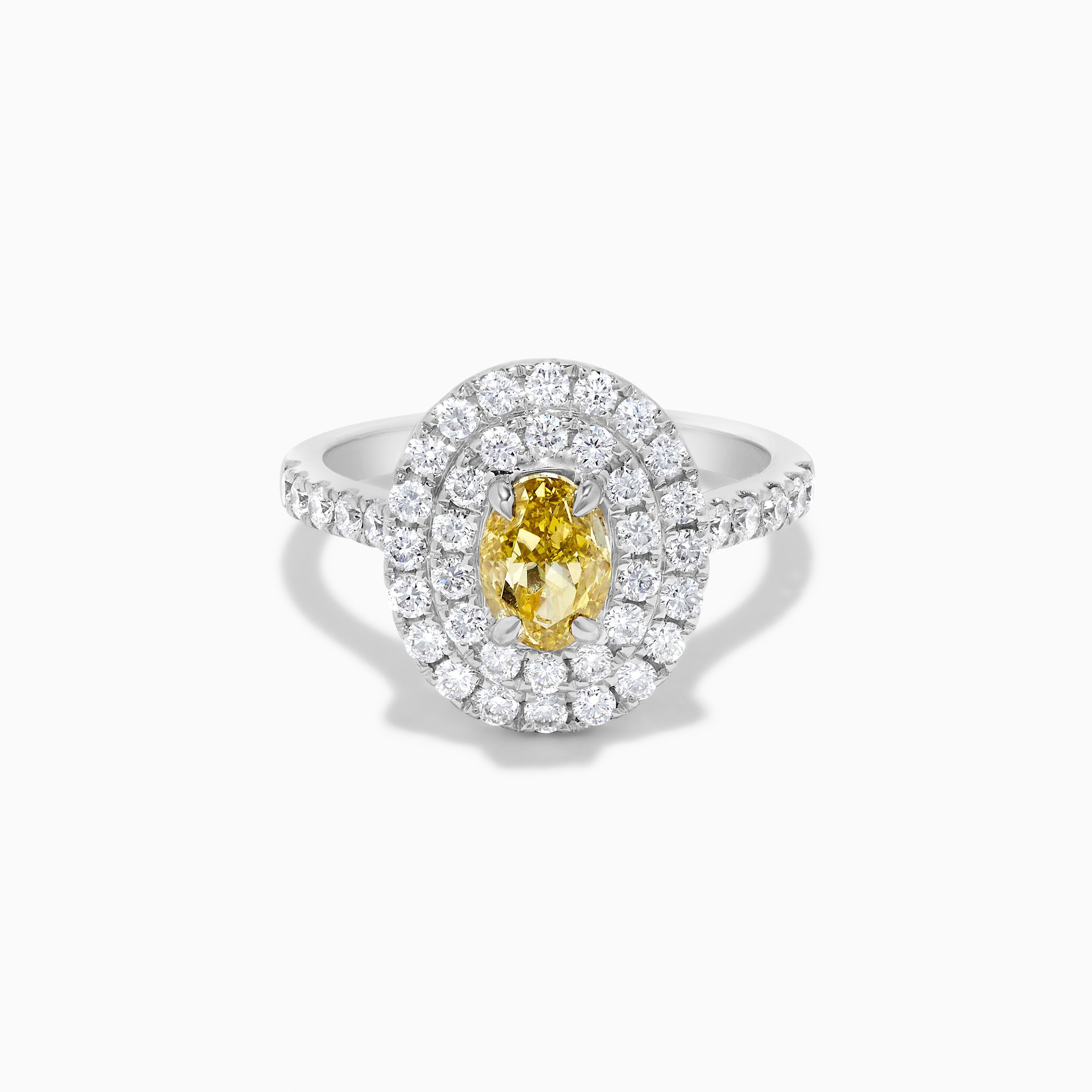 GIA Yellow Oval & White Diamond Ring JRG106GR