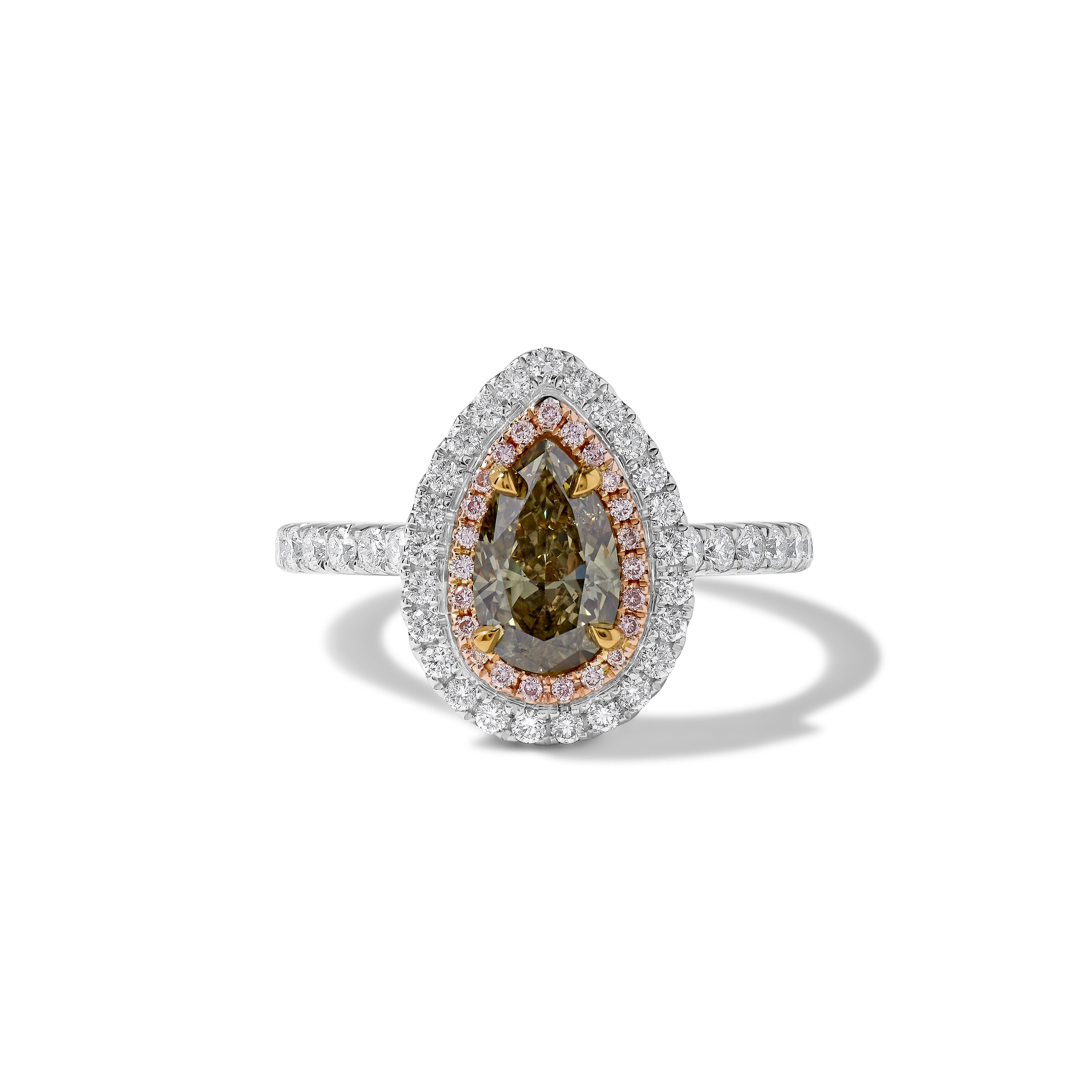 GIA Brown Pear Cut Diamond Ring JRG129GH