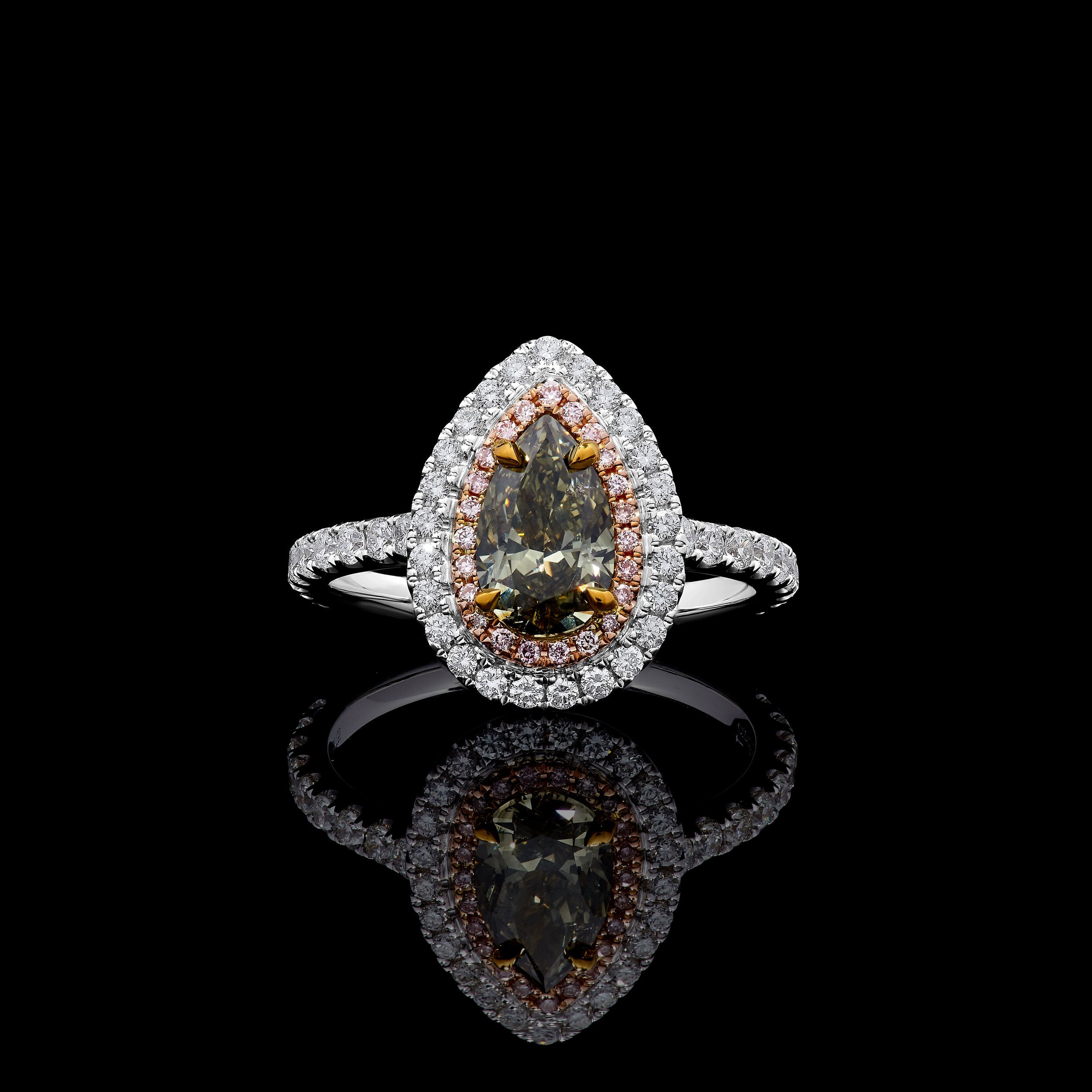 GIA Brown Pear Cut Diamond Ring JRG129GH